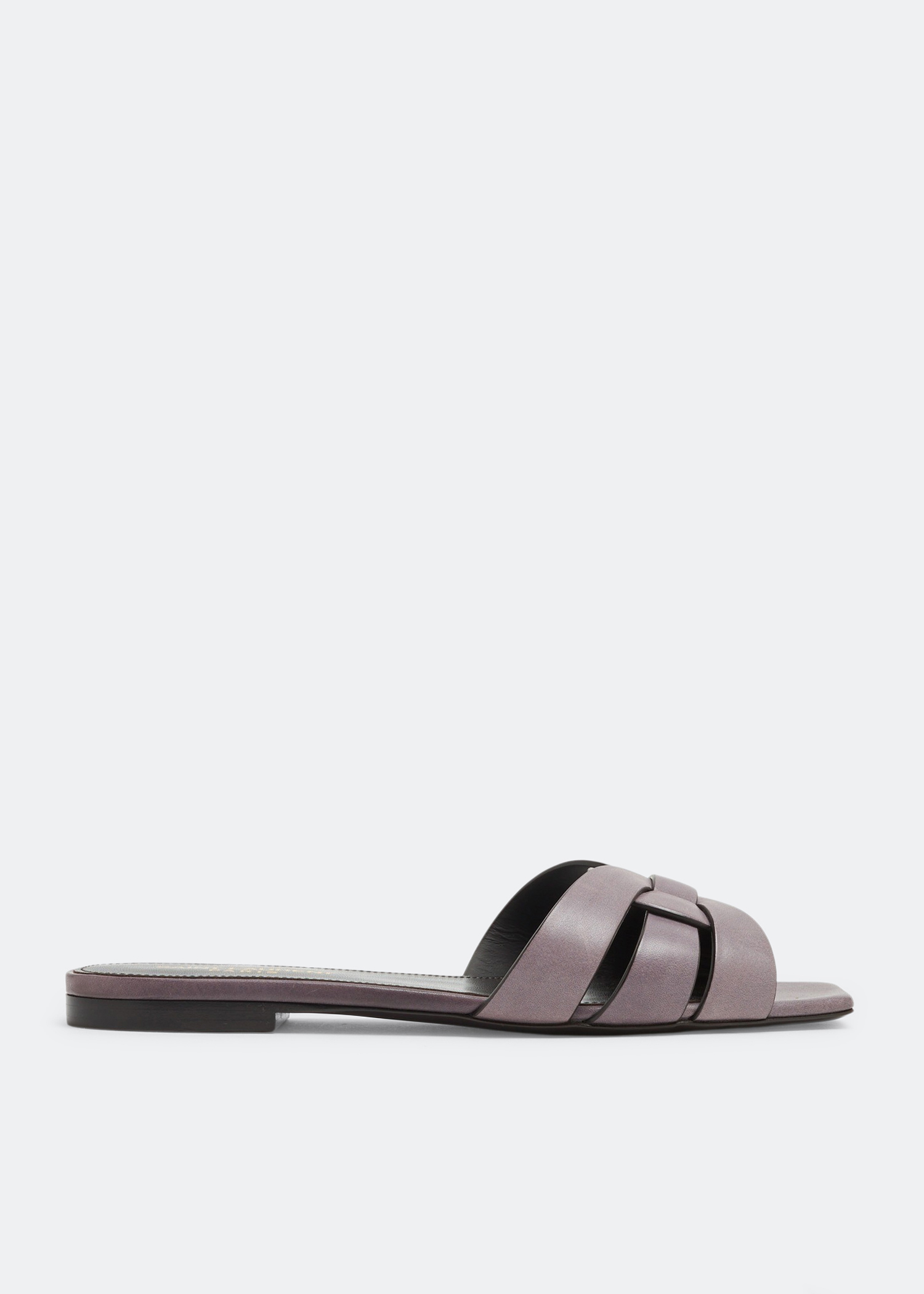 

Tribute leather flat sandals, Grey