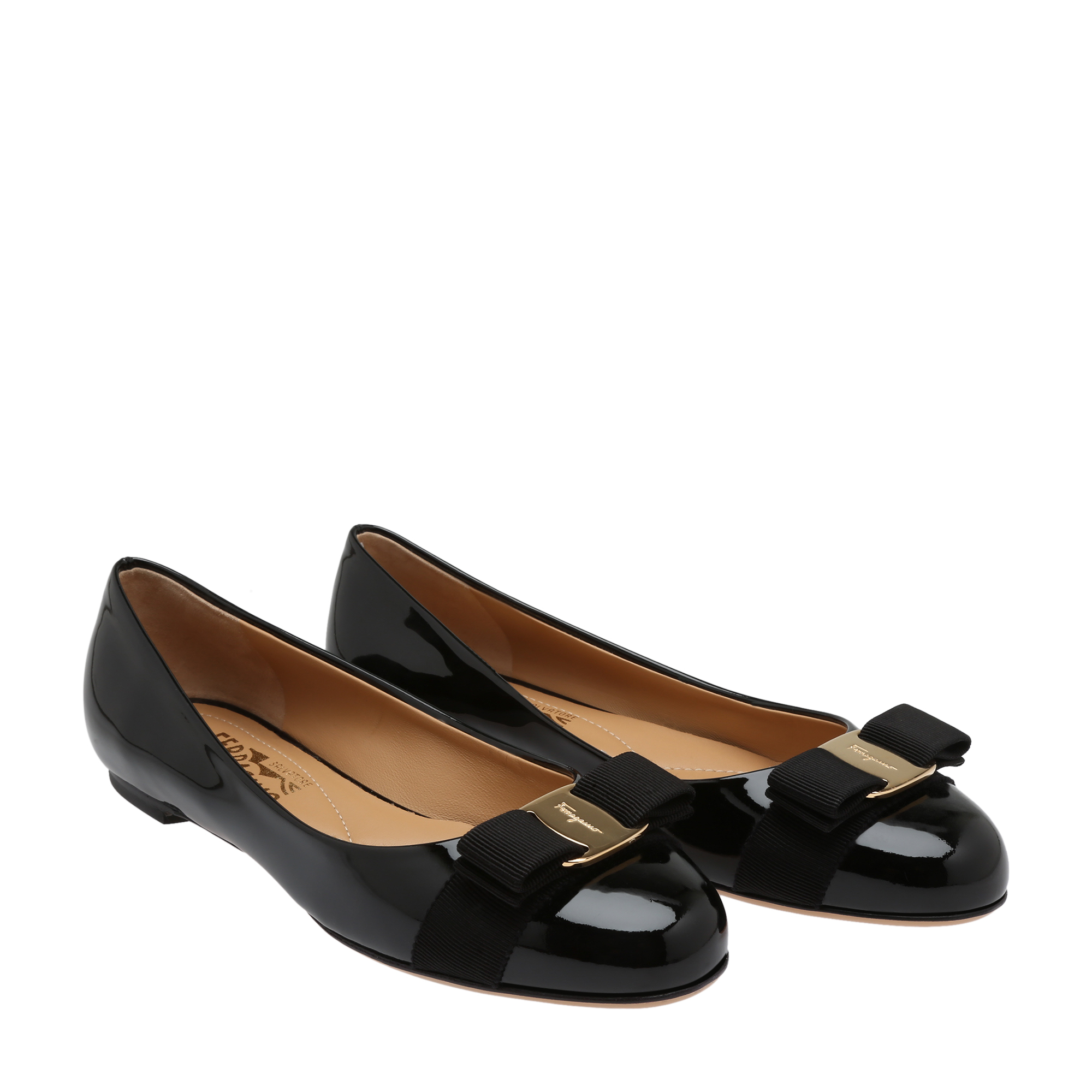 

Varina patent ballet flats, Black