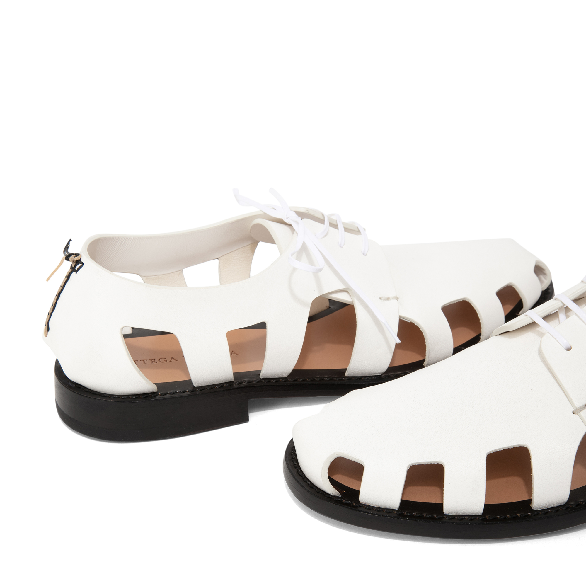 

Lace-up derby shoes, White