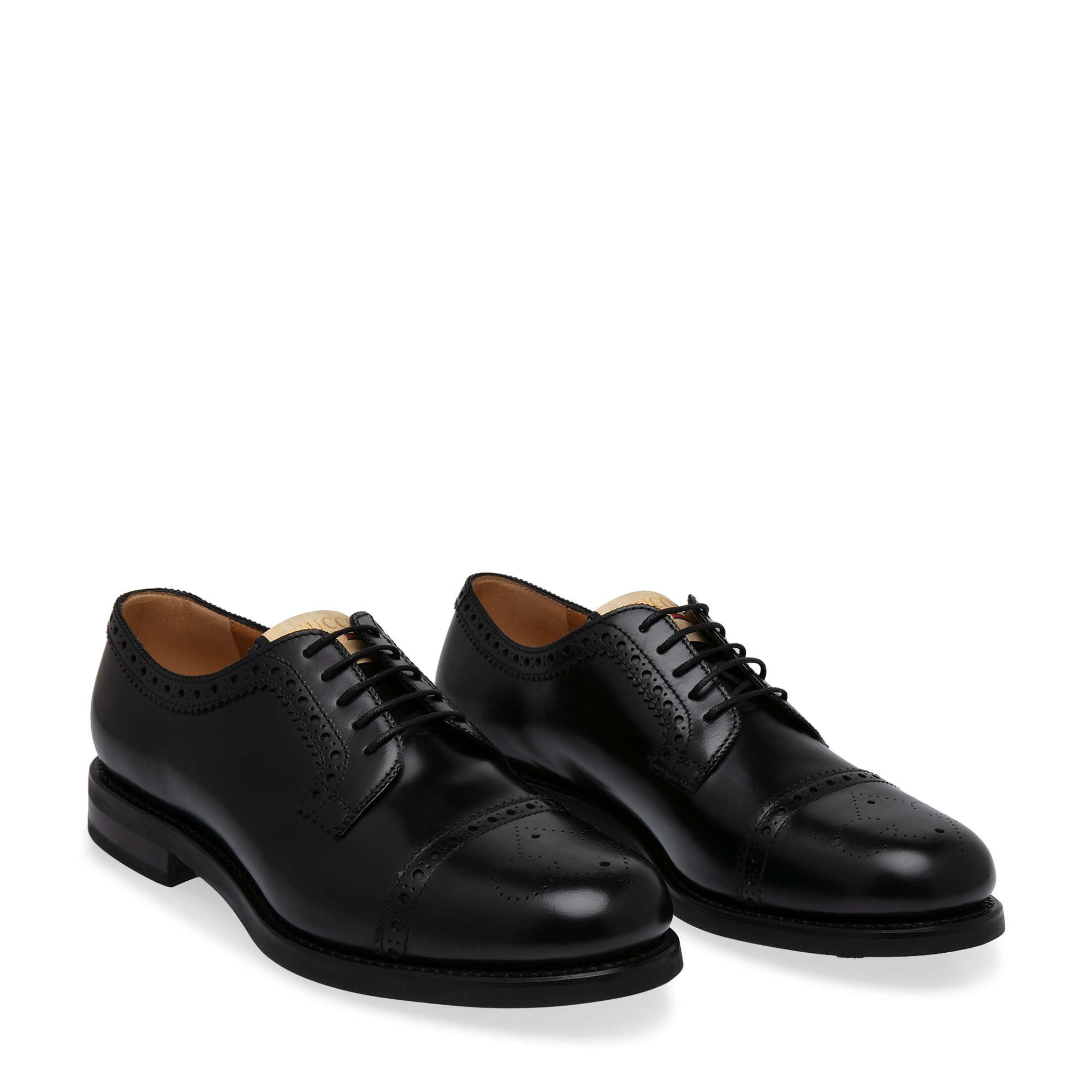 

Brogue leather lace-up shoes, Black