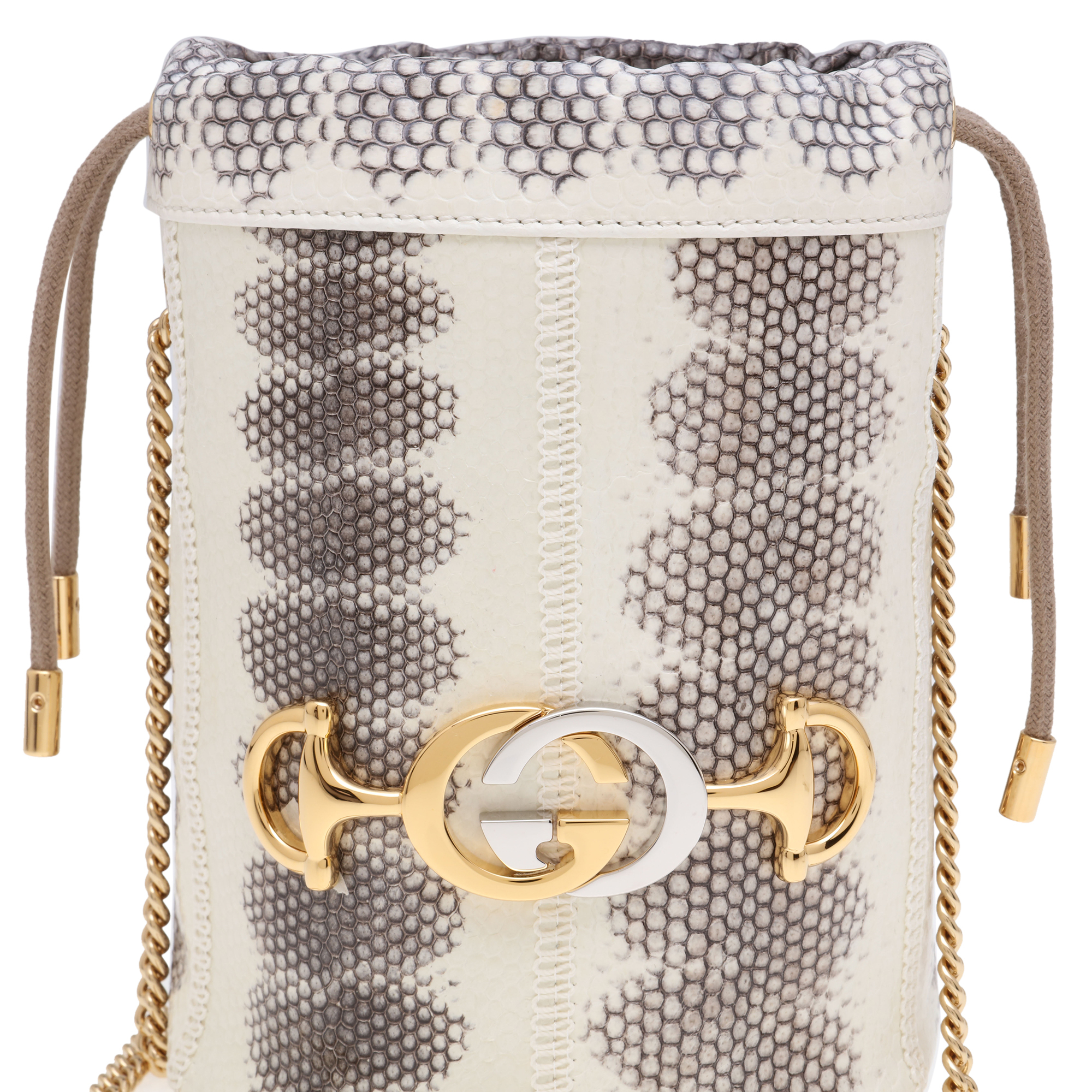 

Zumi snakeskin mini bucket bag, Grey
