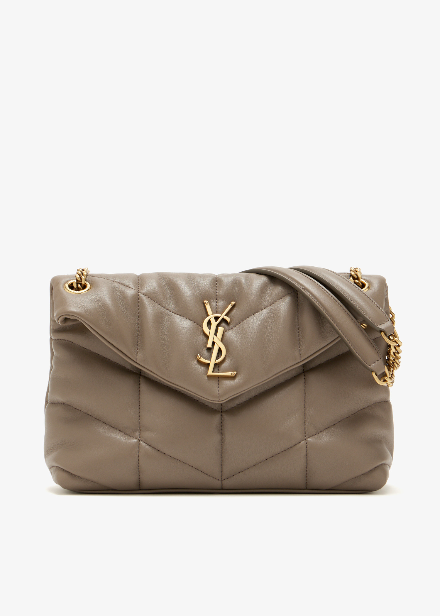 

Puffer small chain bag, Taupe