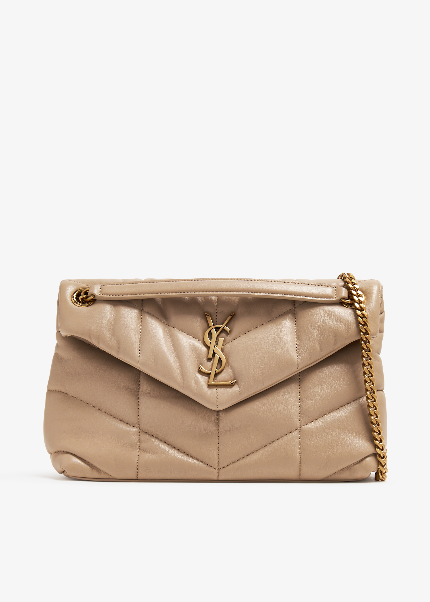 

Puffer small chain bag, Beige