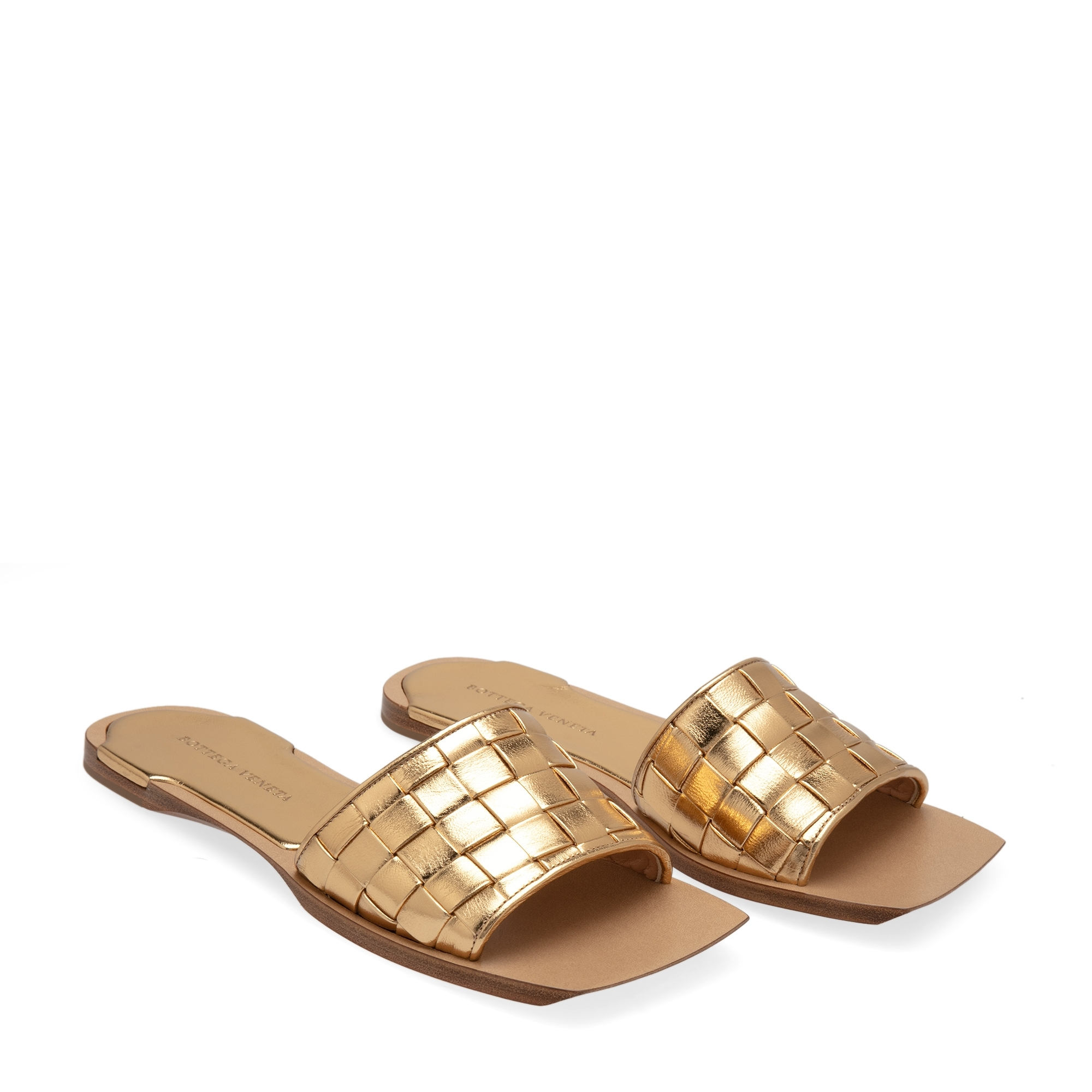 

Square-toe slides, Gold