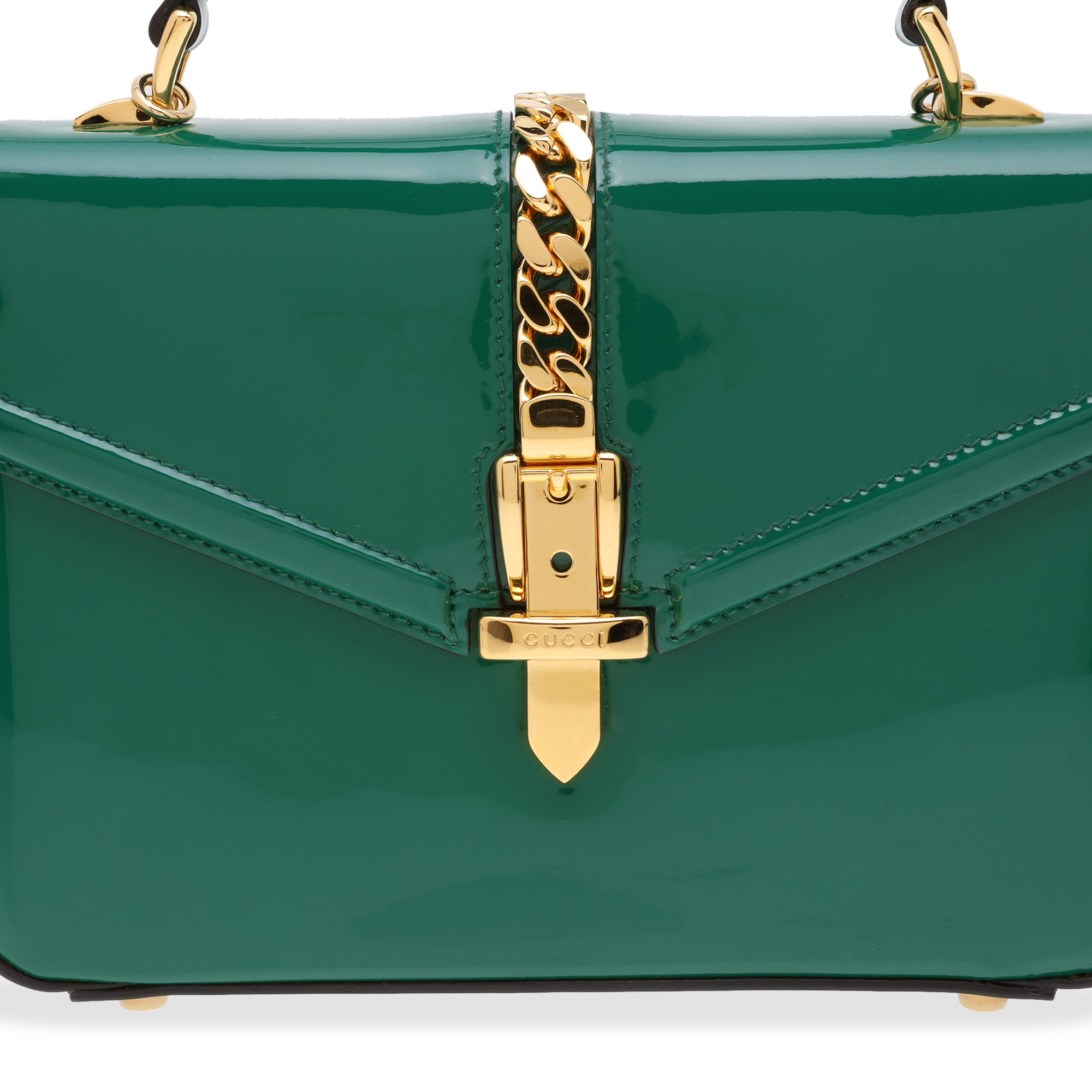 Sylvie 1969 patent leather mini top sales handle bag
