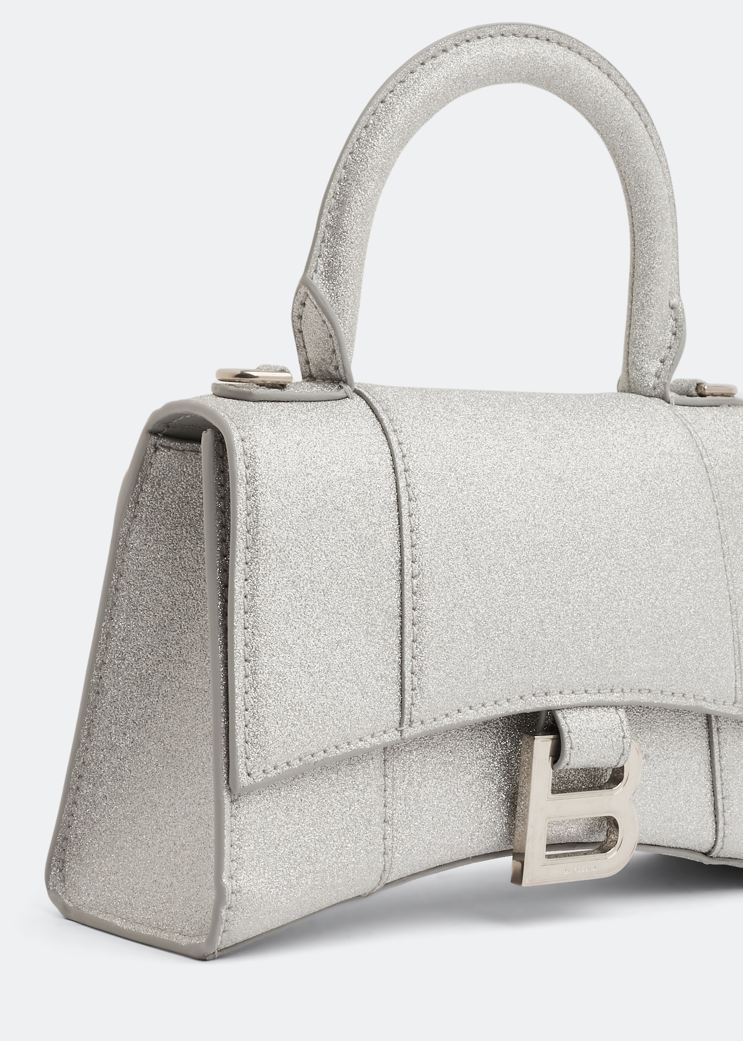 

Hourglass XS top handle bag, Silver