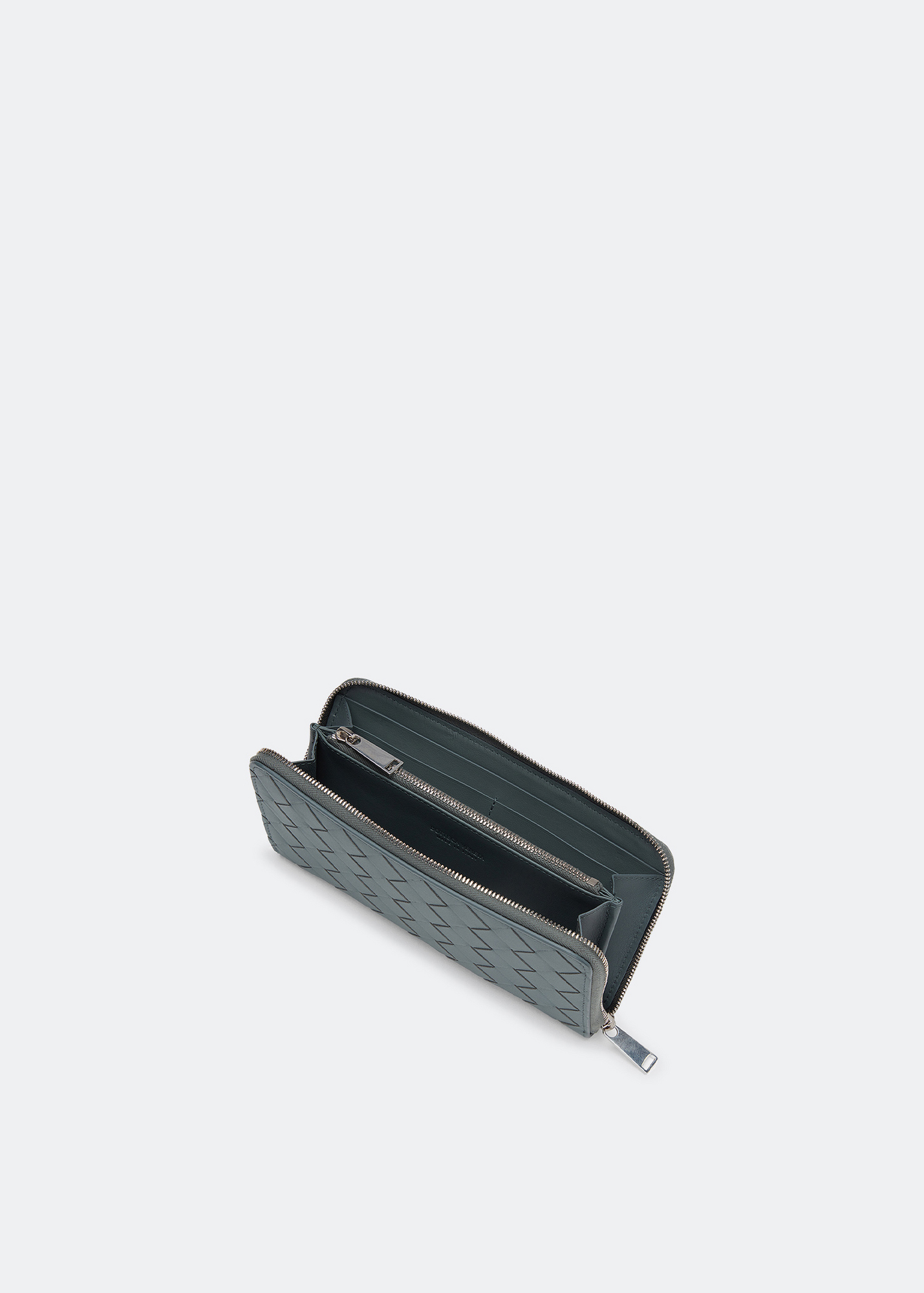 

Intrecciato zip-around wallet, Green