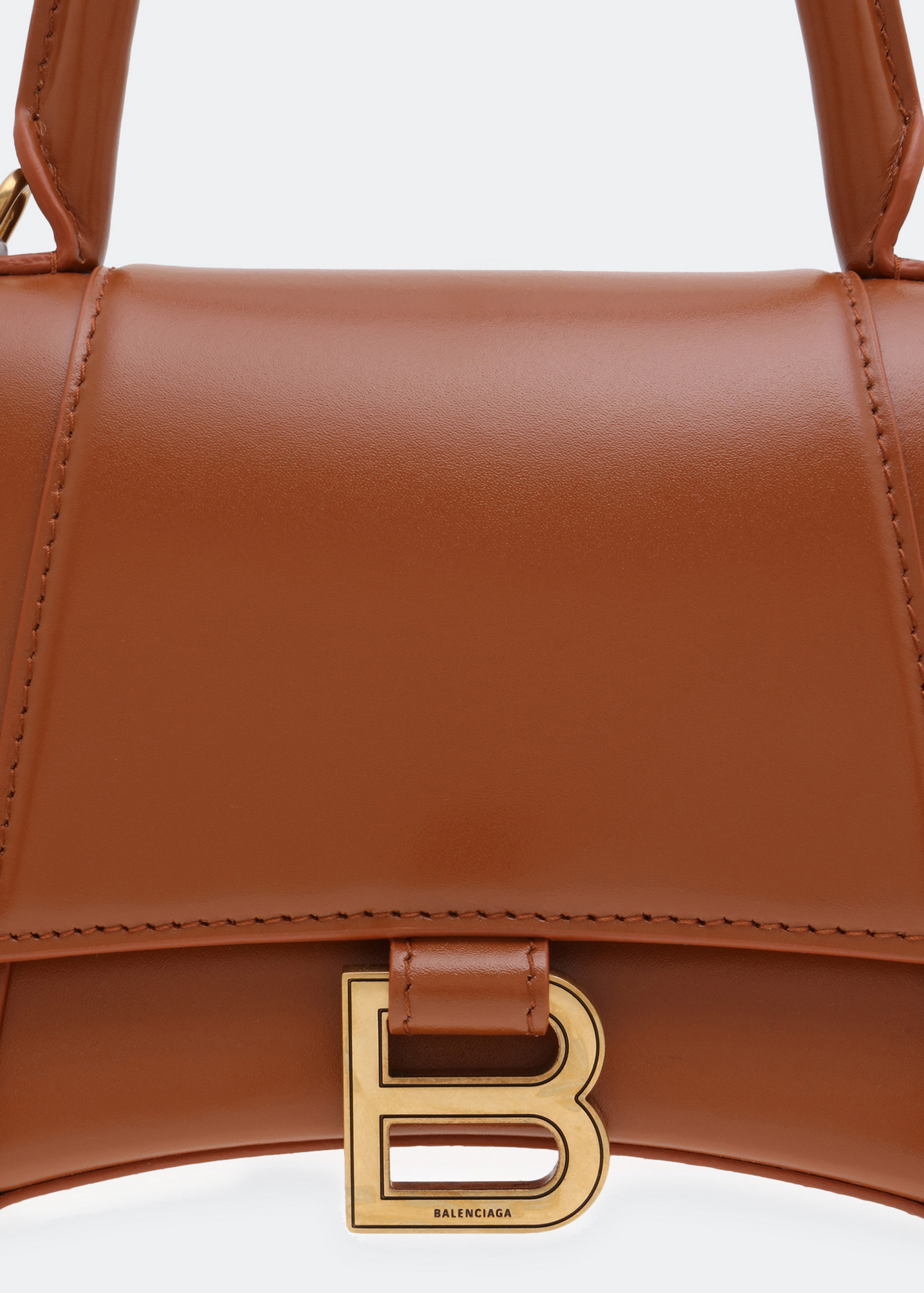 

Hourglass S top-handle bag, Brown