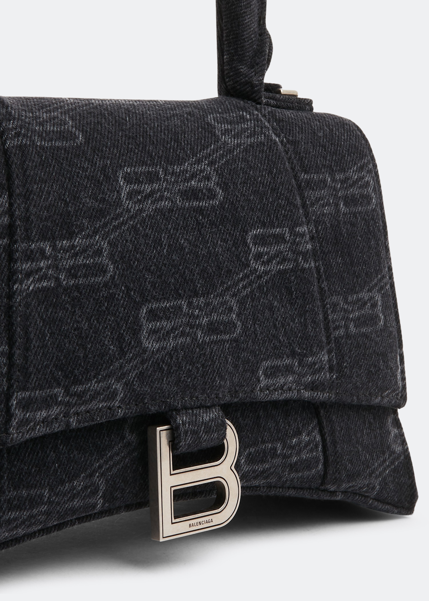 

Hourglass S top-handle bag, Black