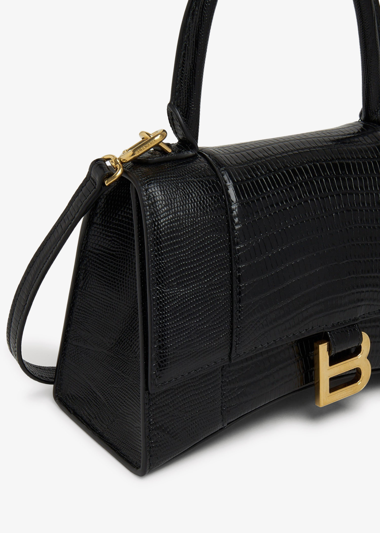 

Hourglass S top-handle bag, Black