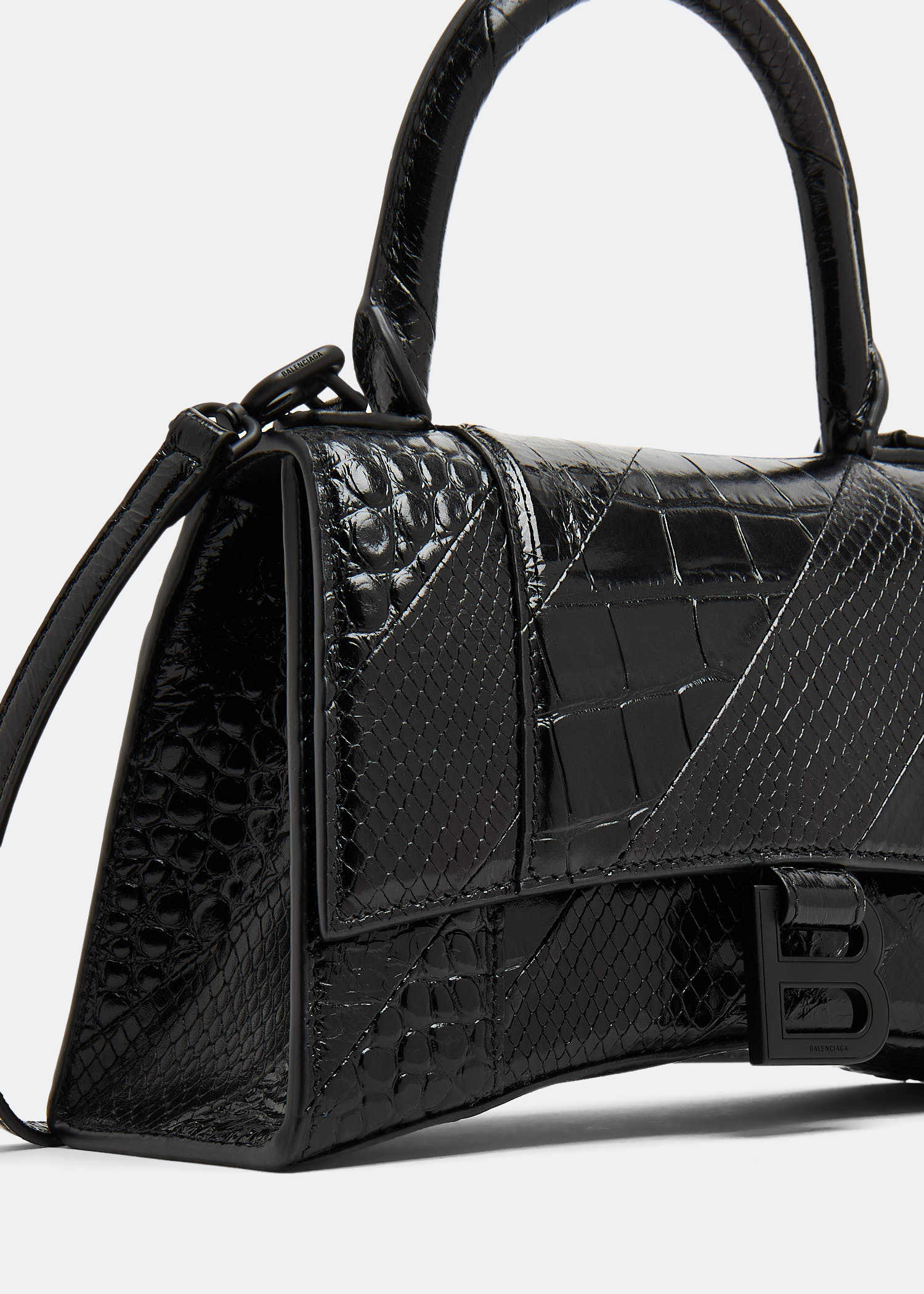 

Hourglass S top handle bag, Black