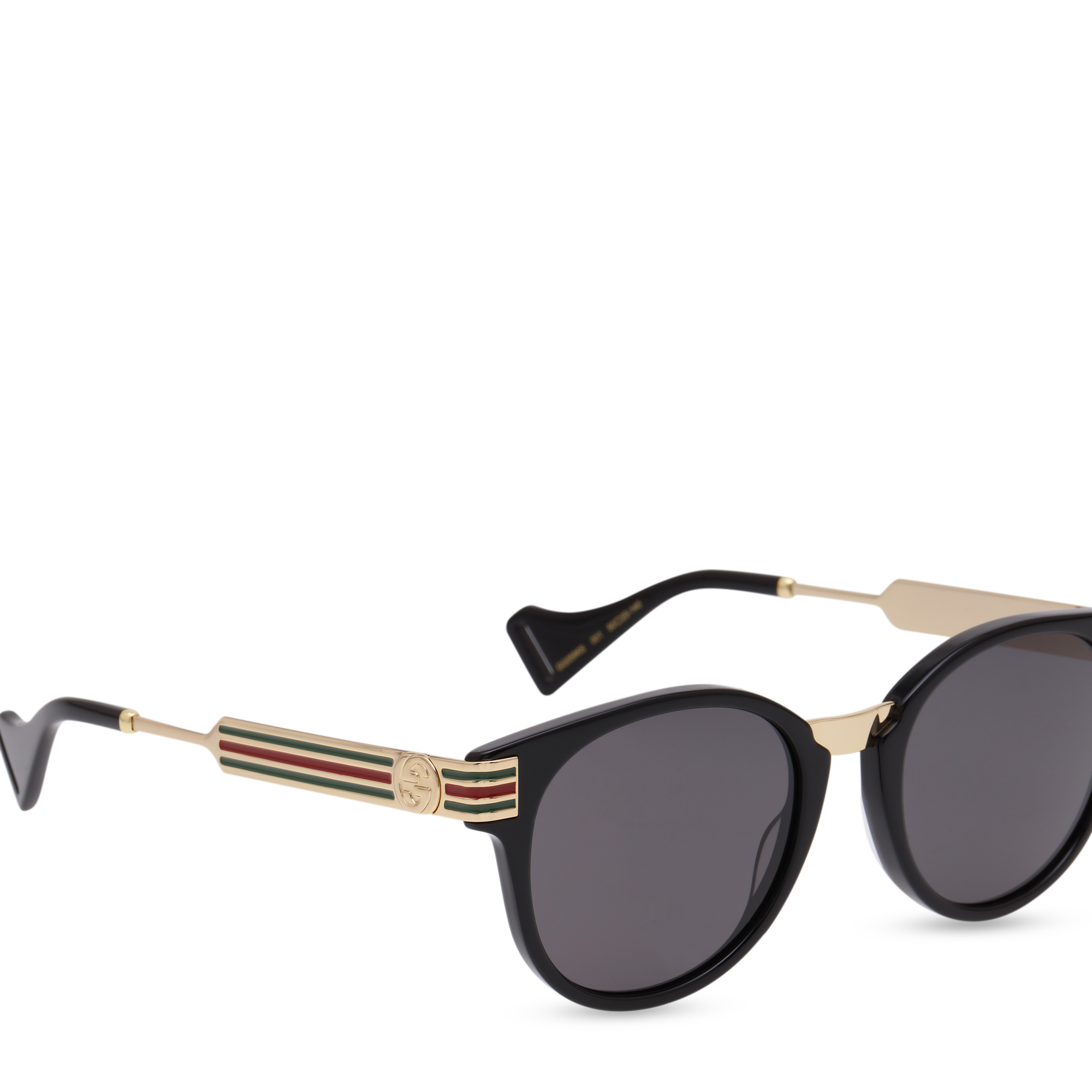 

Round acetate and metal sunglasses, Black