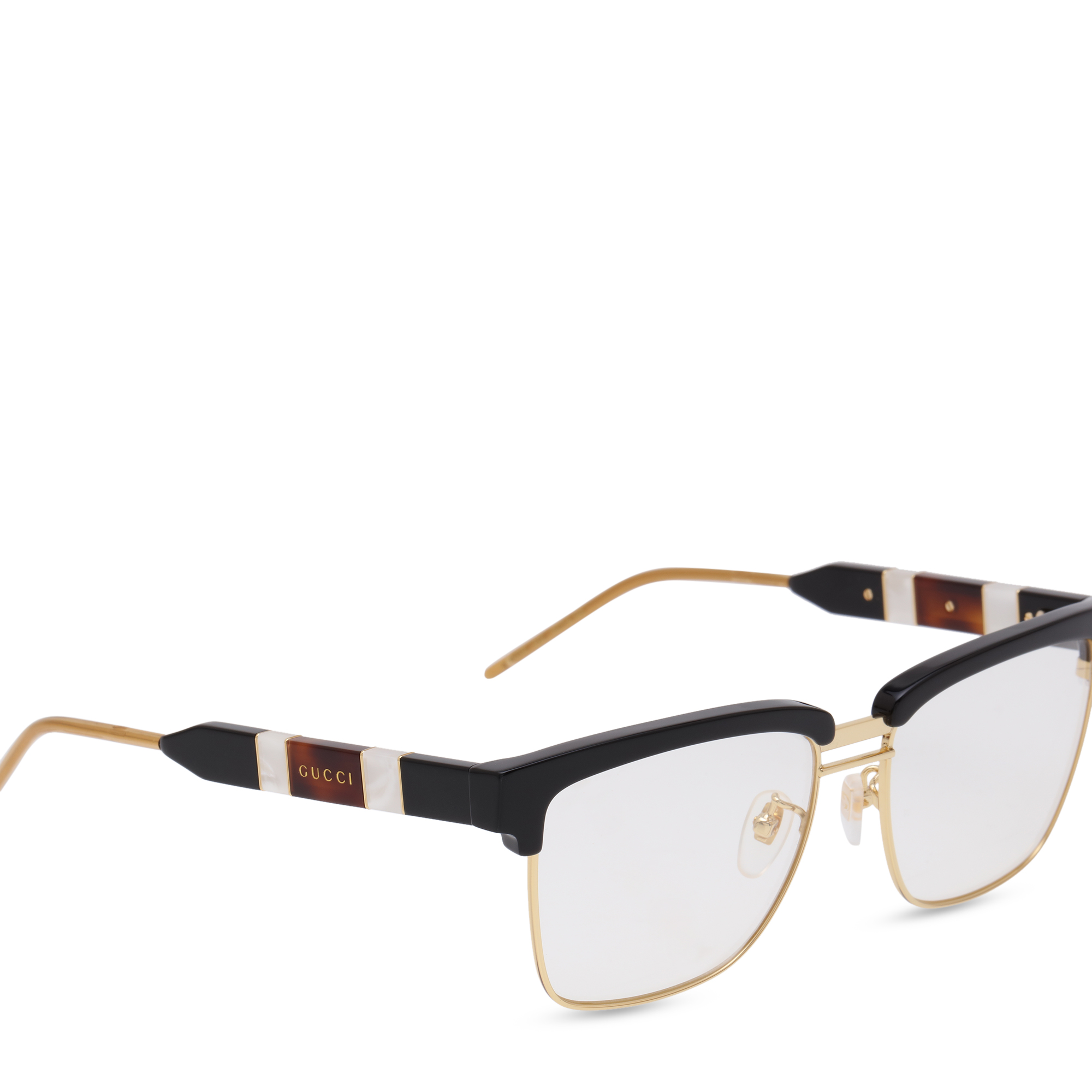 

Square metal and acetate sunglasses, Black