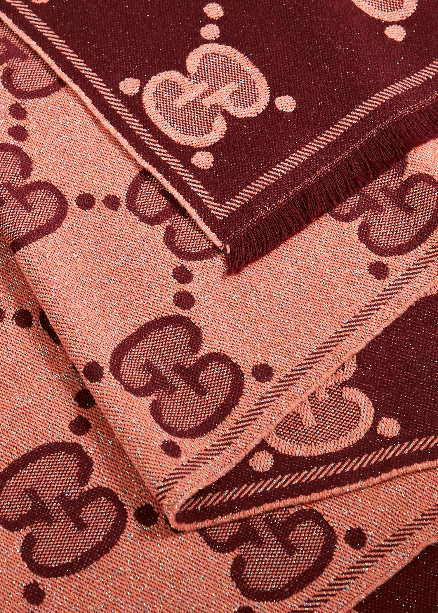 

GG wool jacquard scarf, Pink