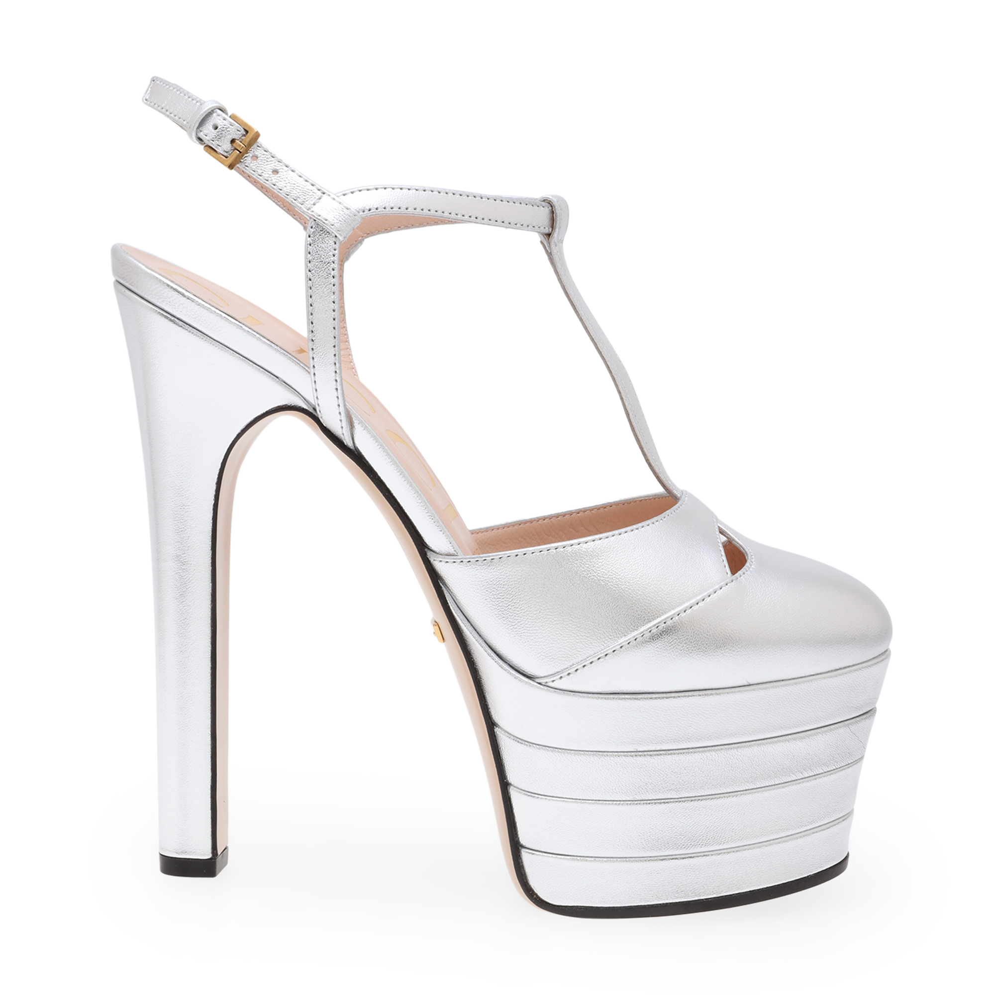 Gucci leather platform cheap sandals