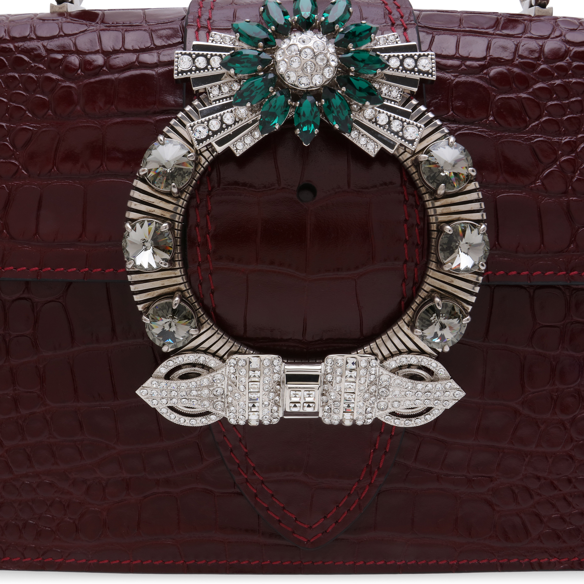 

Miu Lady crocodile-effect bag, Brown