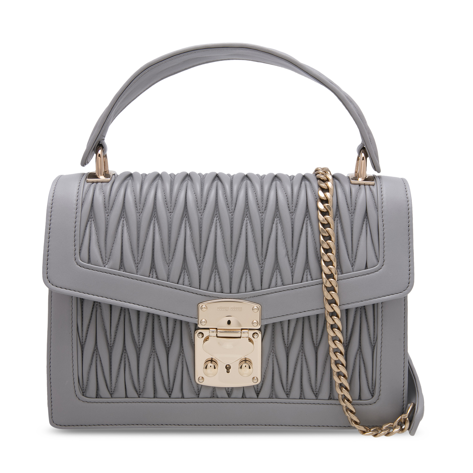 

Miu Confidential velvet and ayers bag, Grey