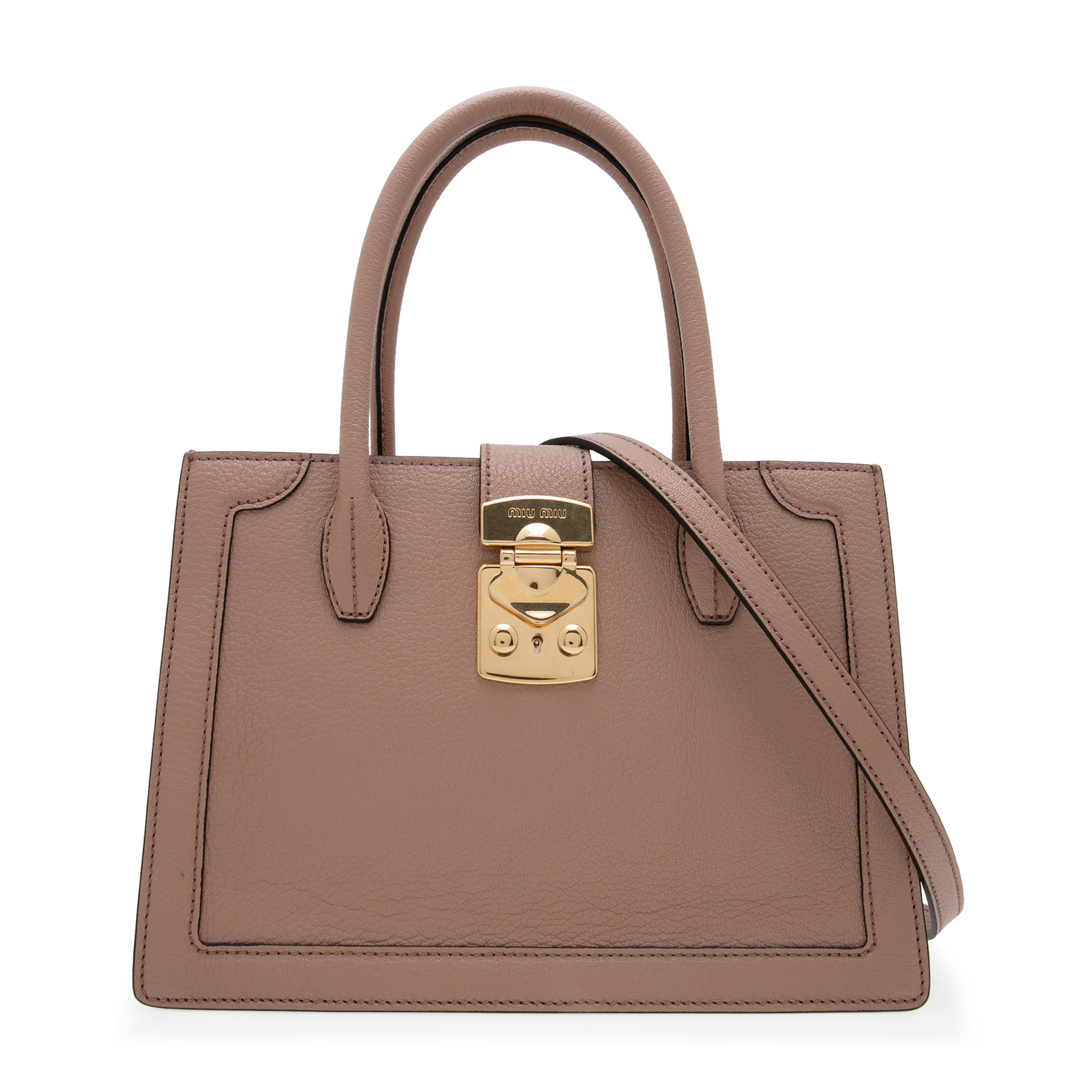 

Miu Confidential Madras bag, Beige