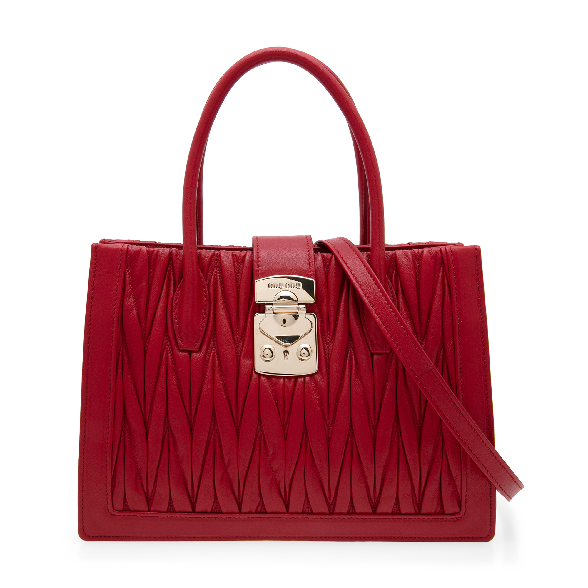 

Miu Confidential Madras bag, Red