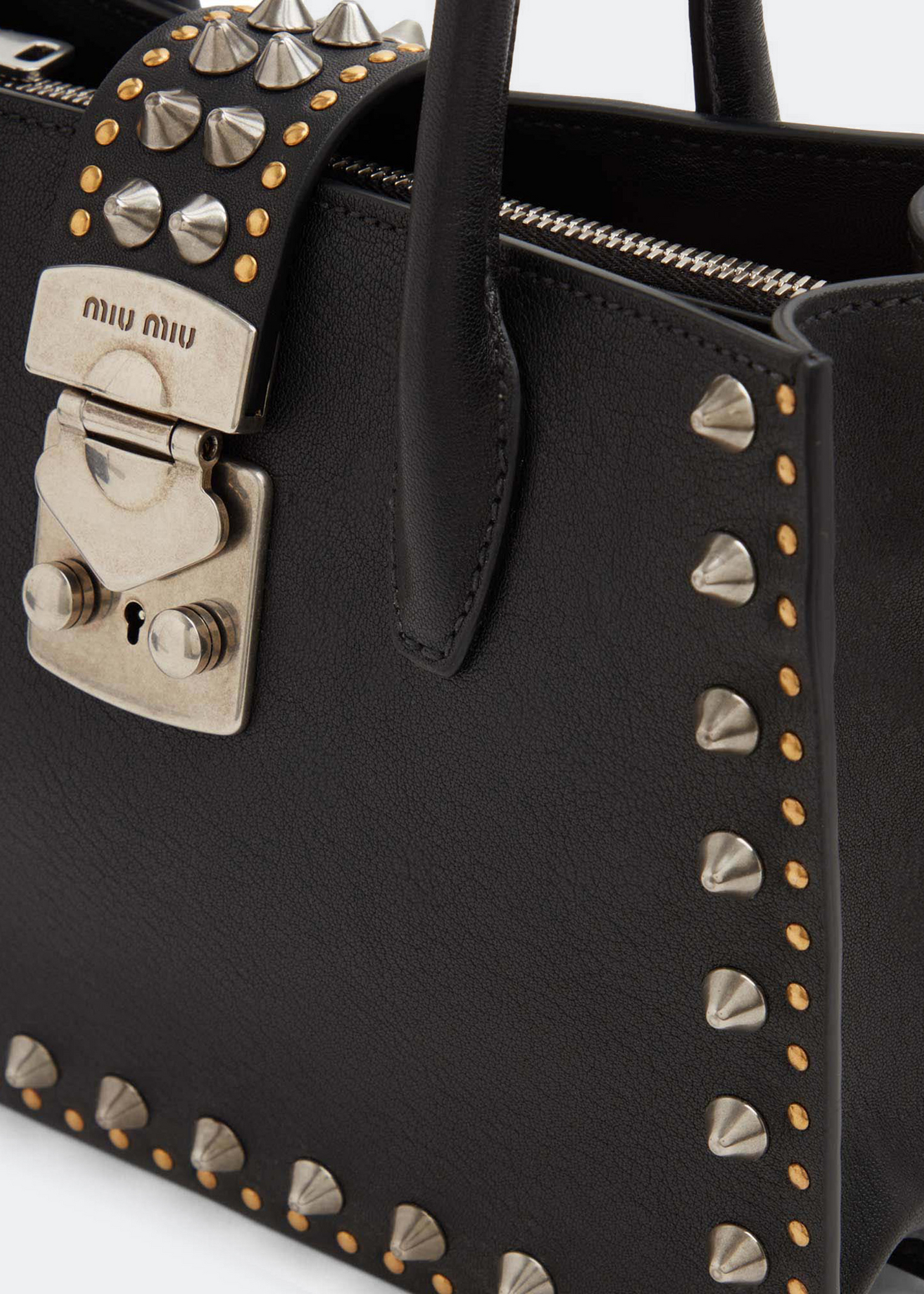 

Studded Madras bag, Black