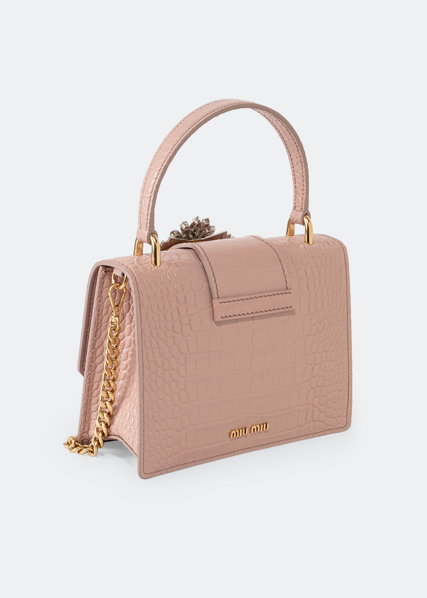 

Miu Lady leather handbag, Pink