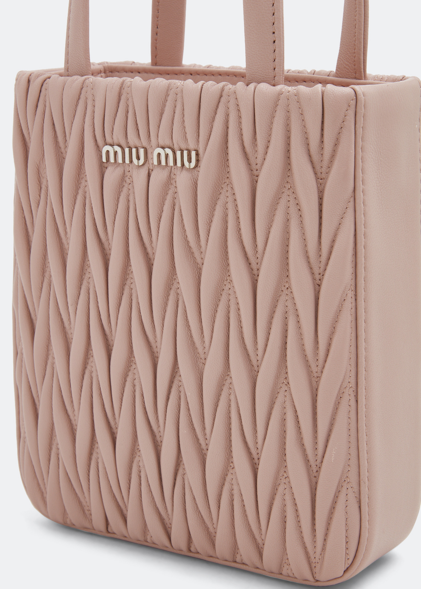 

Matelassé nappa leather handbag, Pink