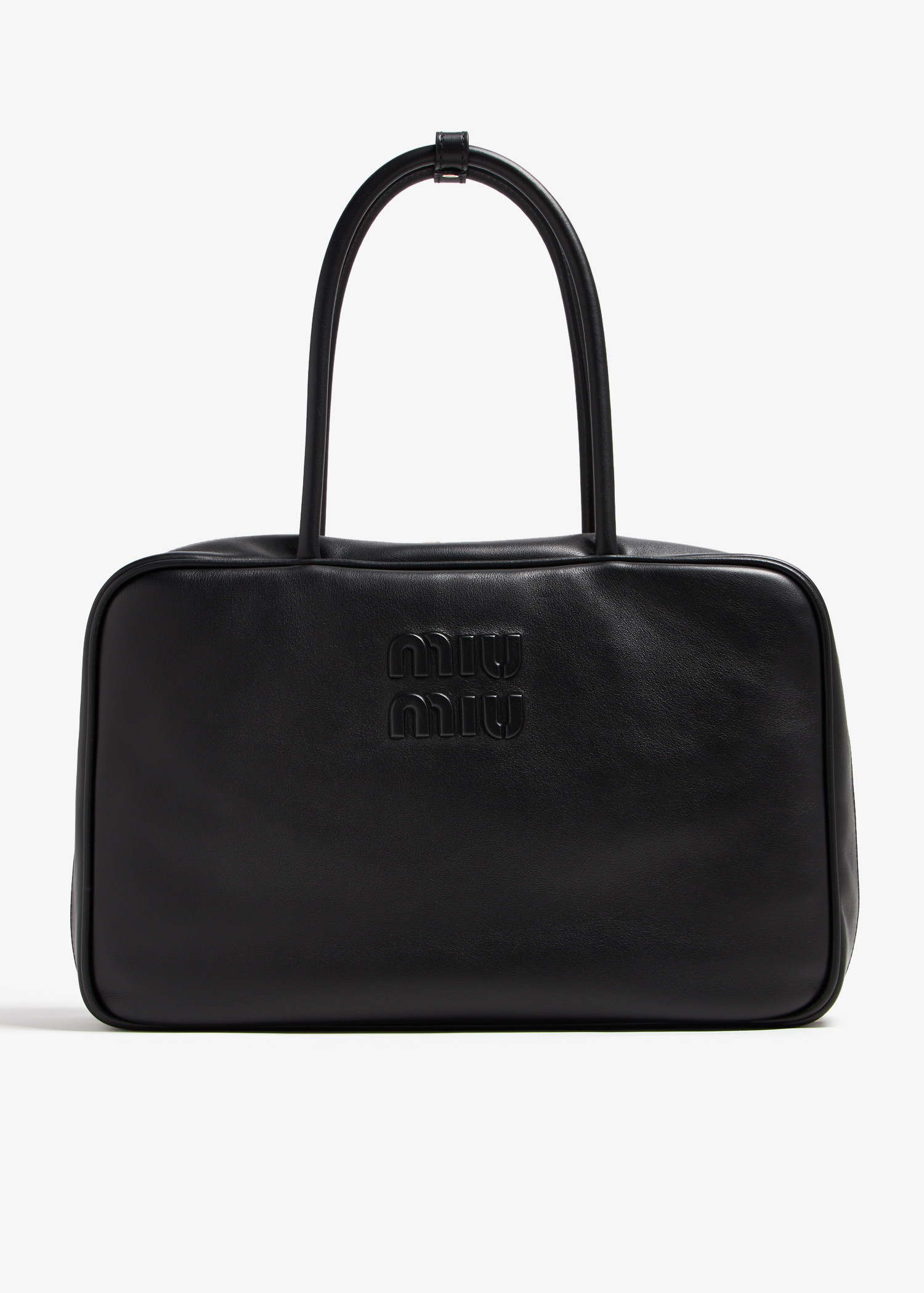 

Leather top-handle bag, Black