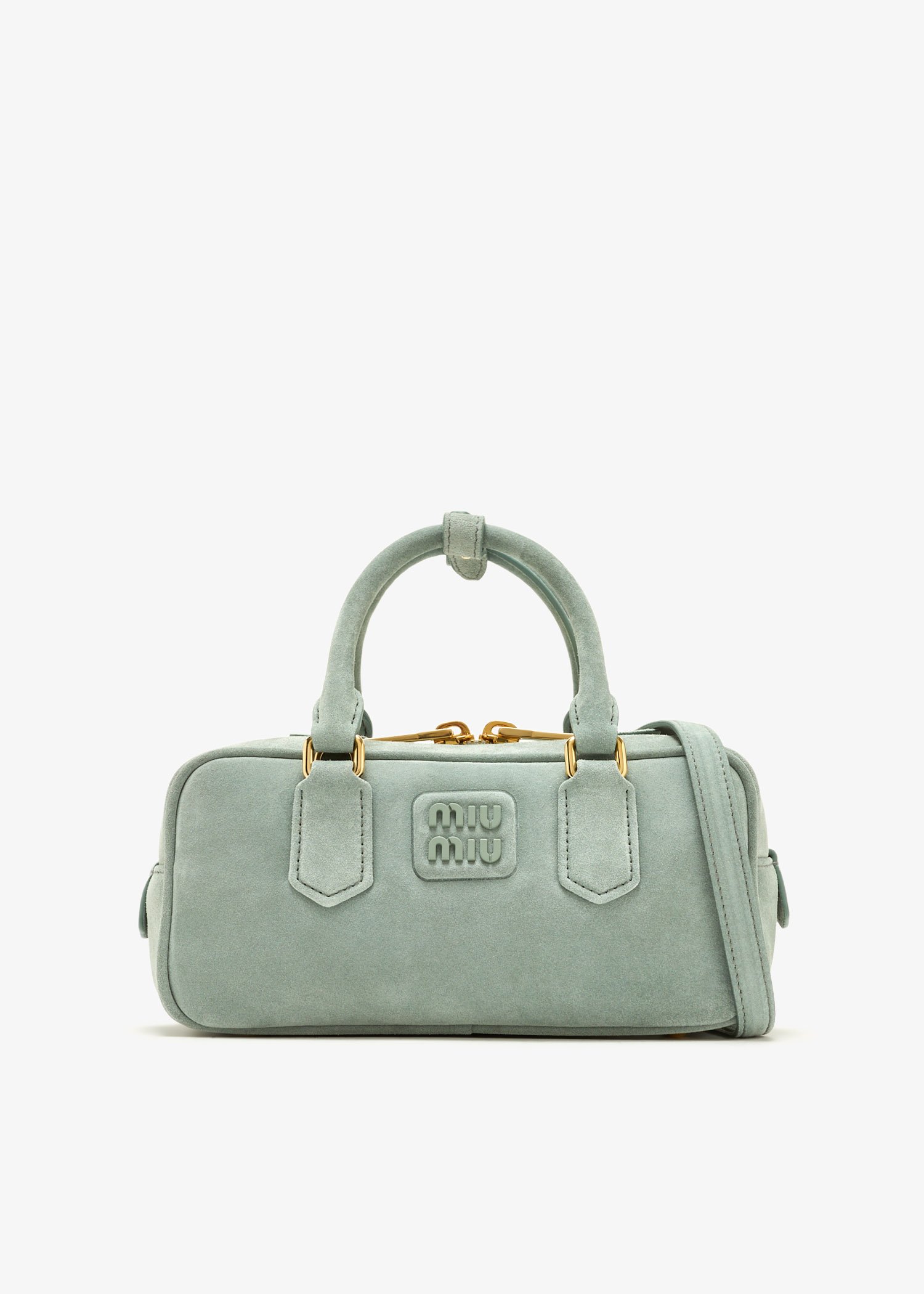 

Arcadie padded suede bag, Green