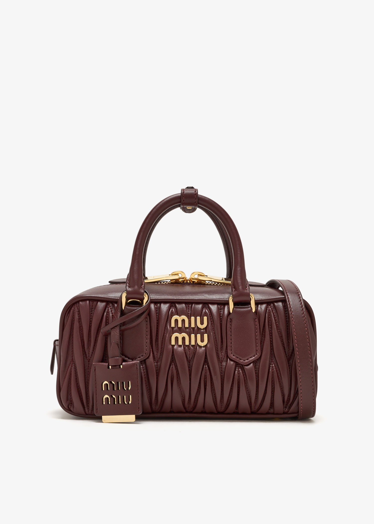 

Arcadie matelassé nappa leather bag, Burgundy