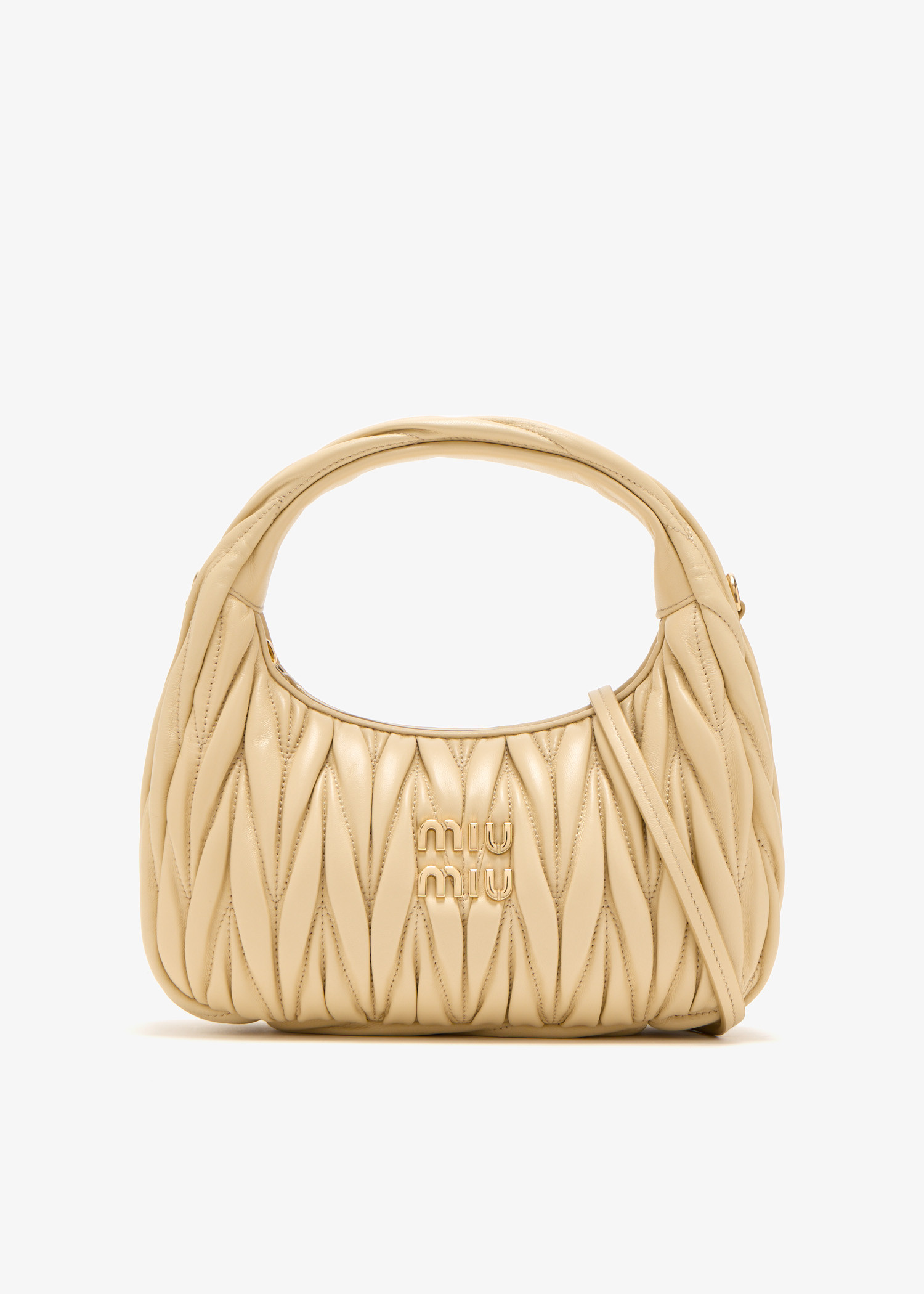 

Wander matelassé small hobo bag, Yellow