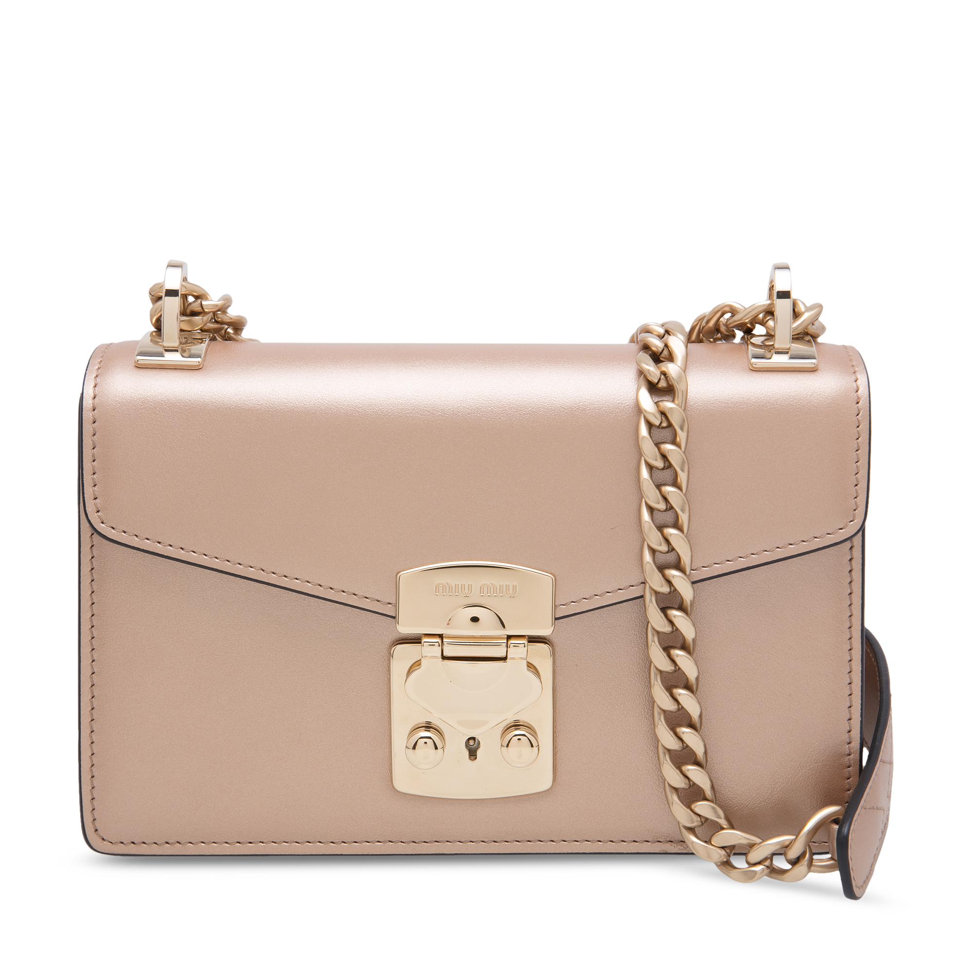 

Miu Confidential leather shoulder bag, Grey