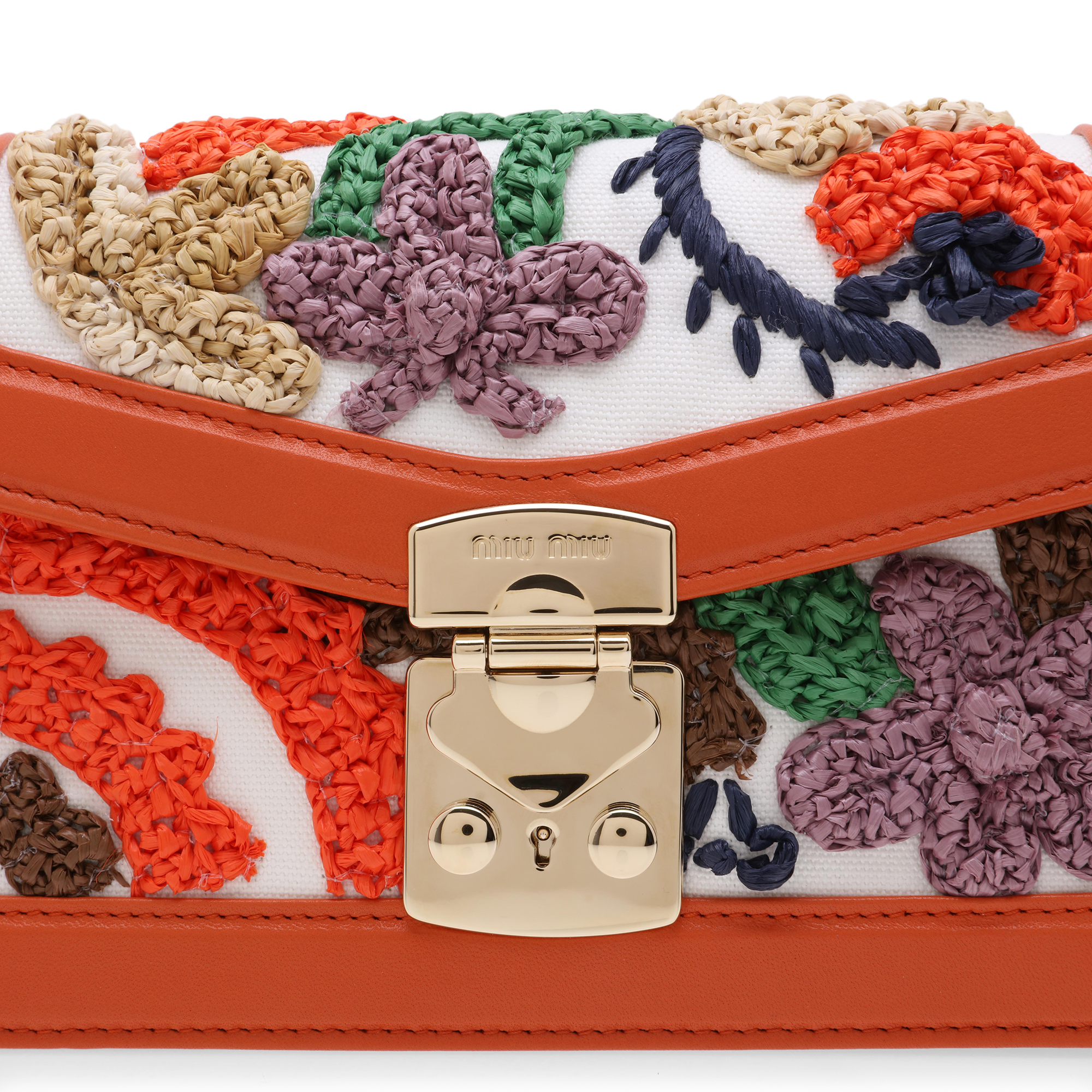 

Miu Confidential leather shoulder bag, Orange