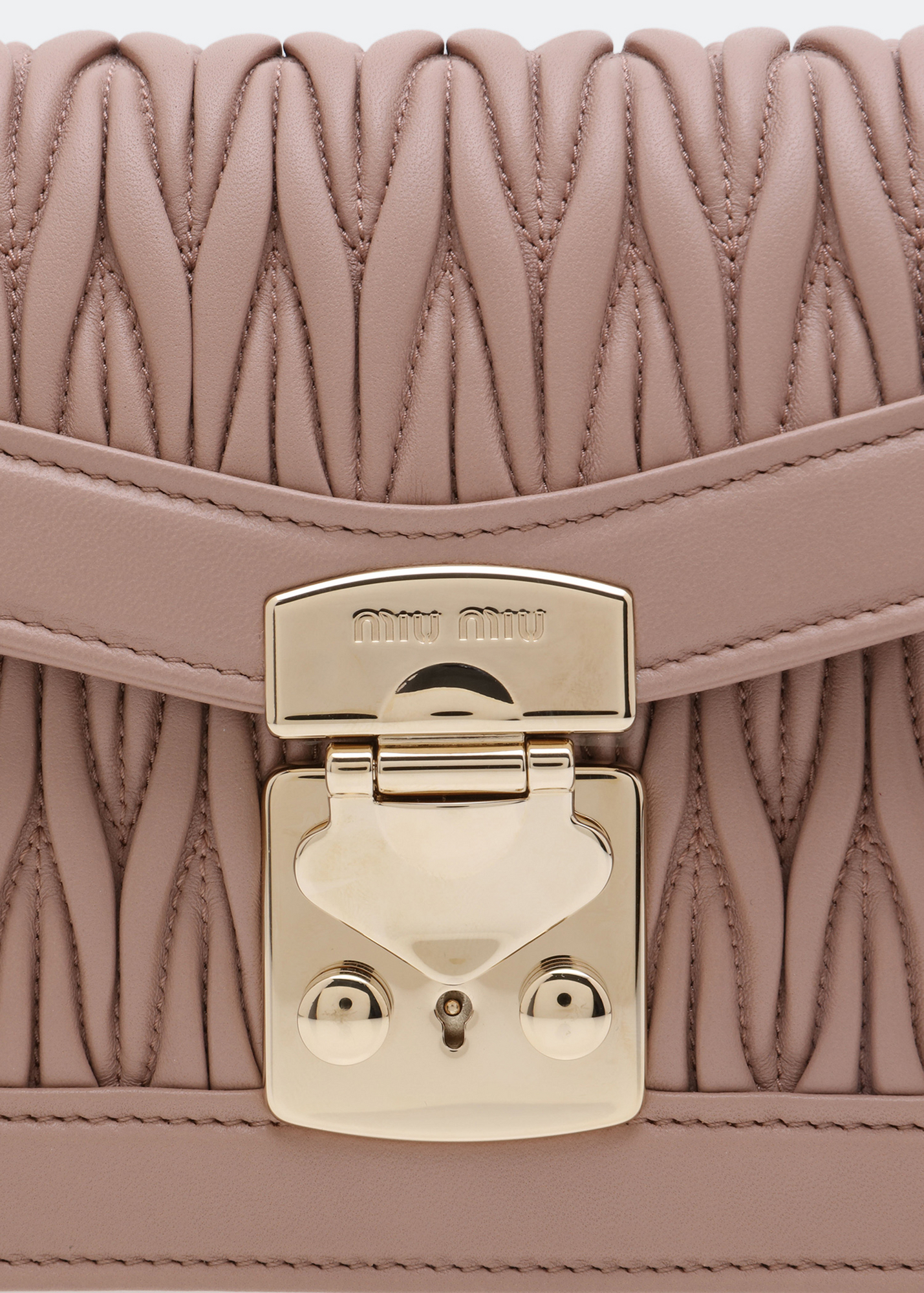

Miu Confidential leather shoulder bag, Beige