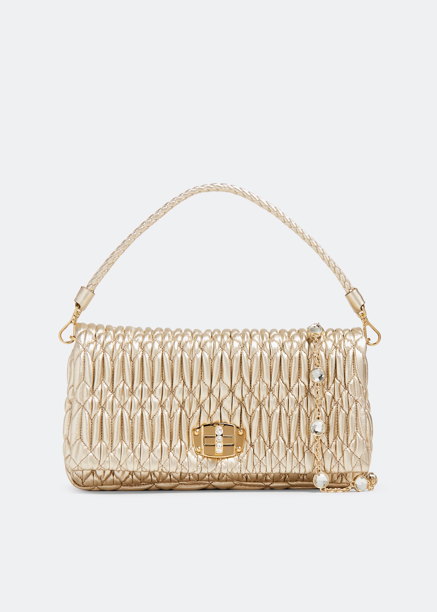 Miu Miu Iconic Crystal Cloque bag for Women Gold in UAE Level Shoes