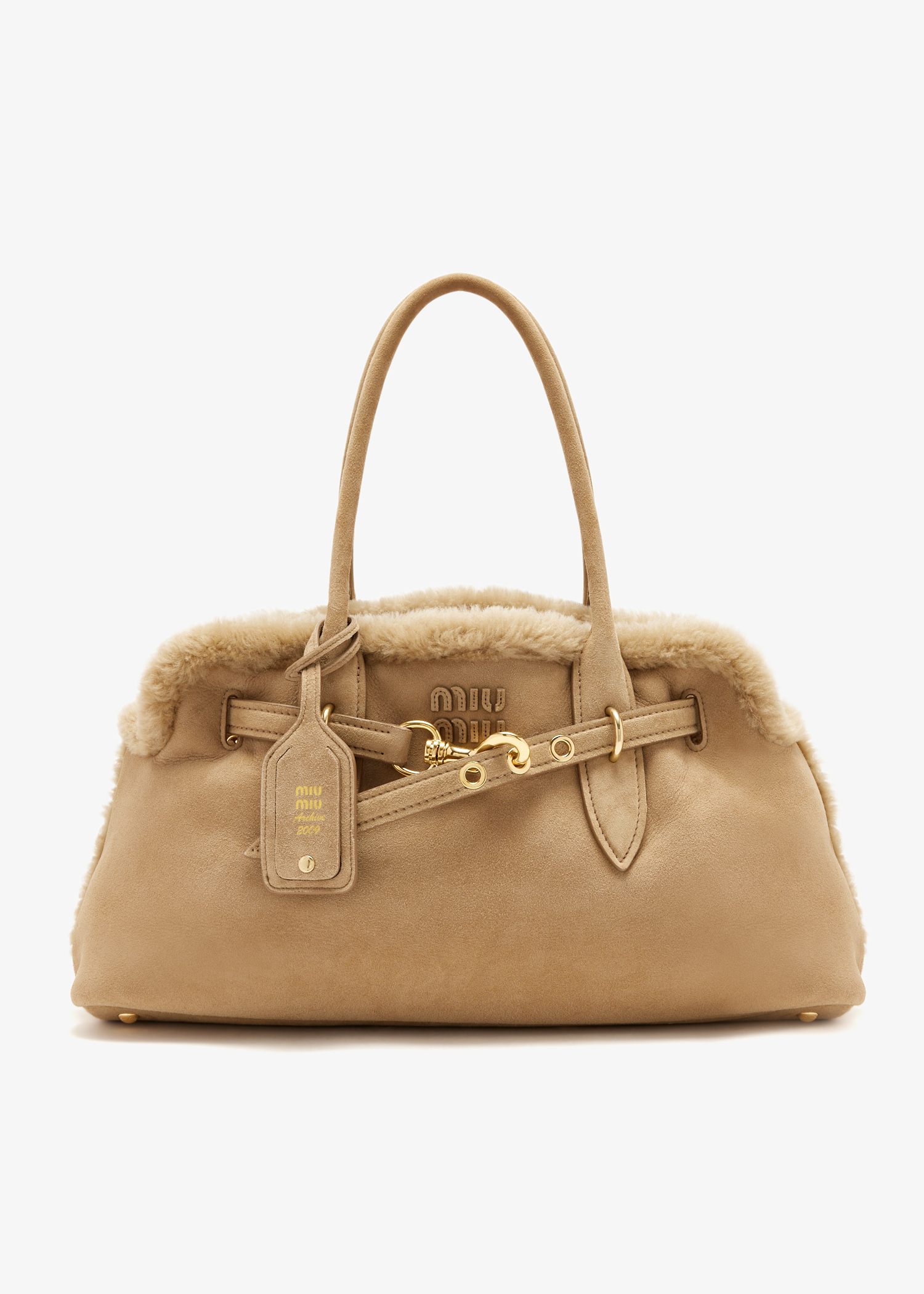 

Aventure shearling tote bag, Beige