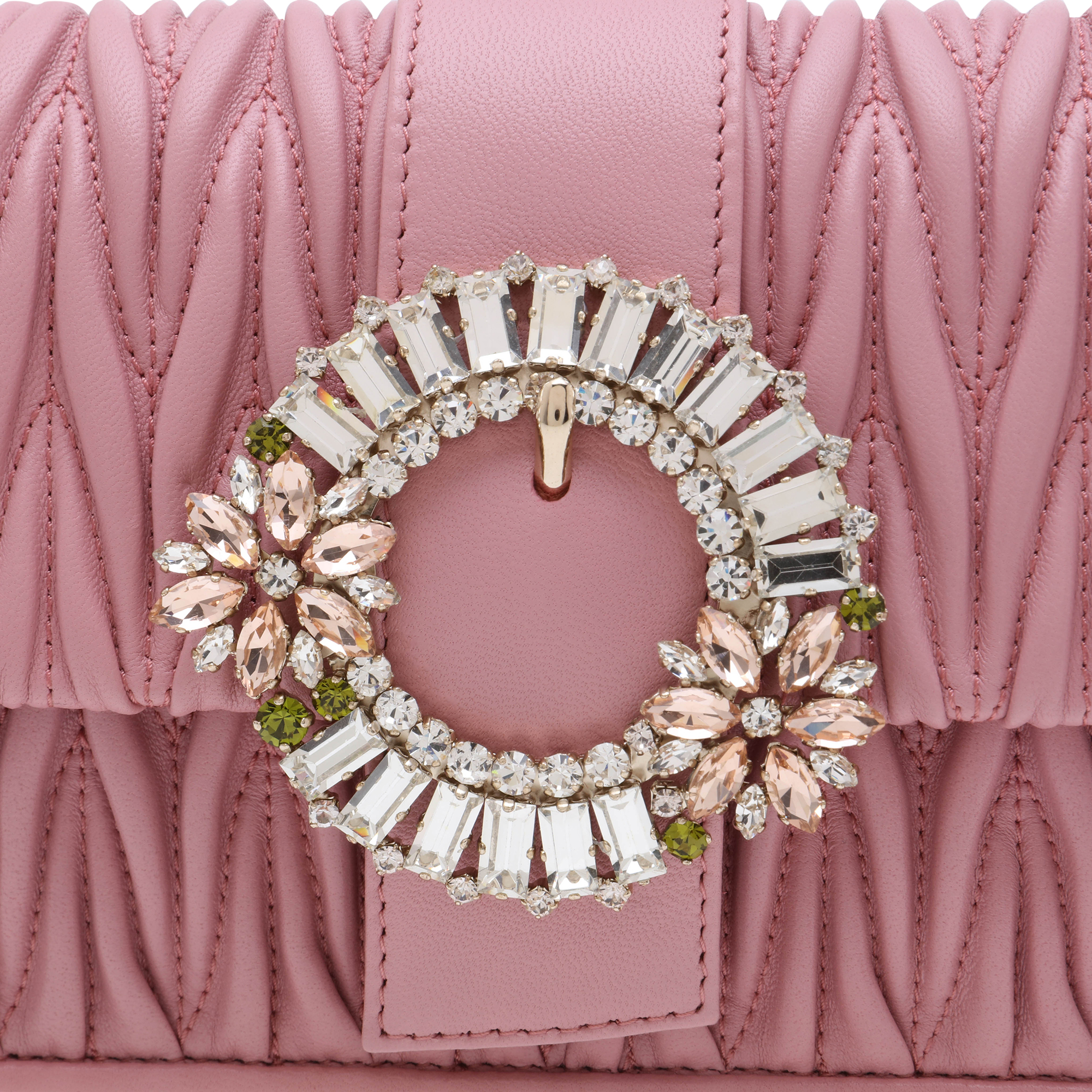

Matelassé leather bag, Pink