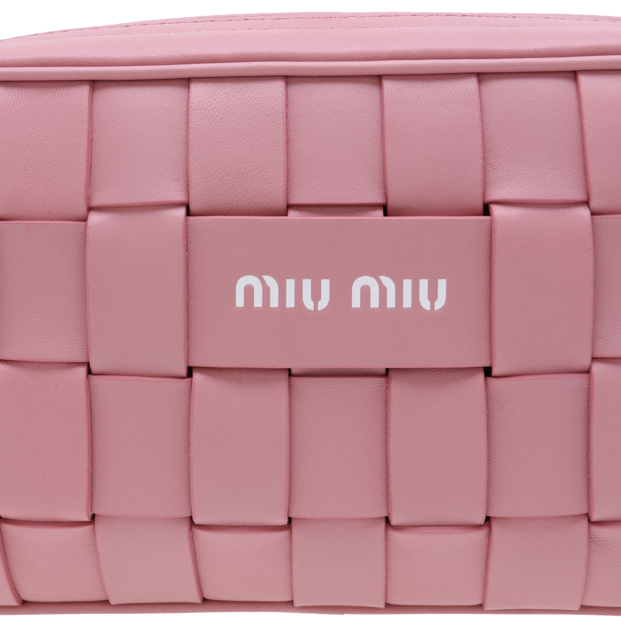 

Woven leather shoulder bag, Pink