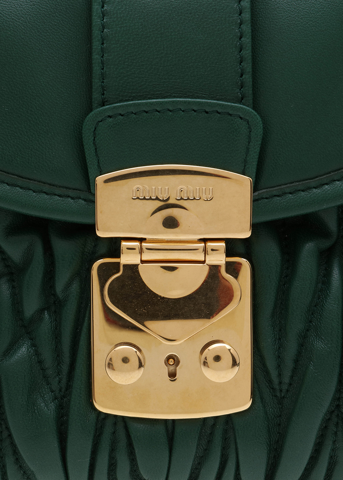 

​​​​​​​Matelassé leather handbag, Green