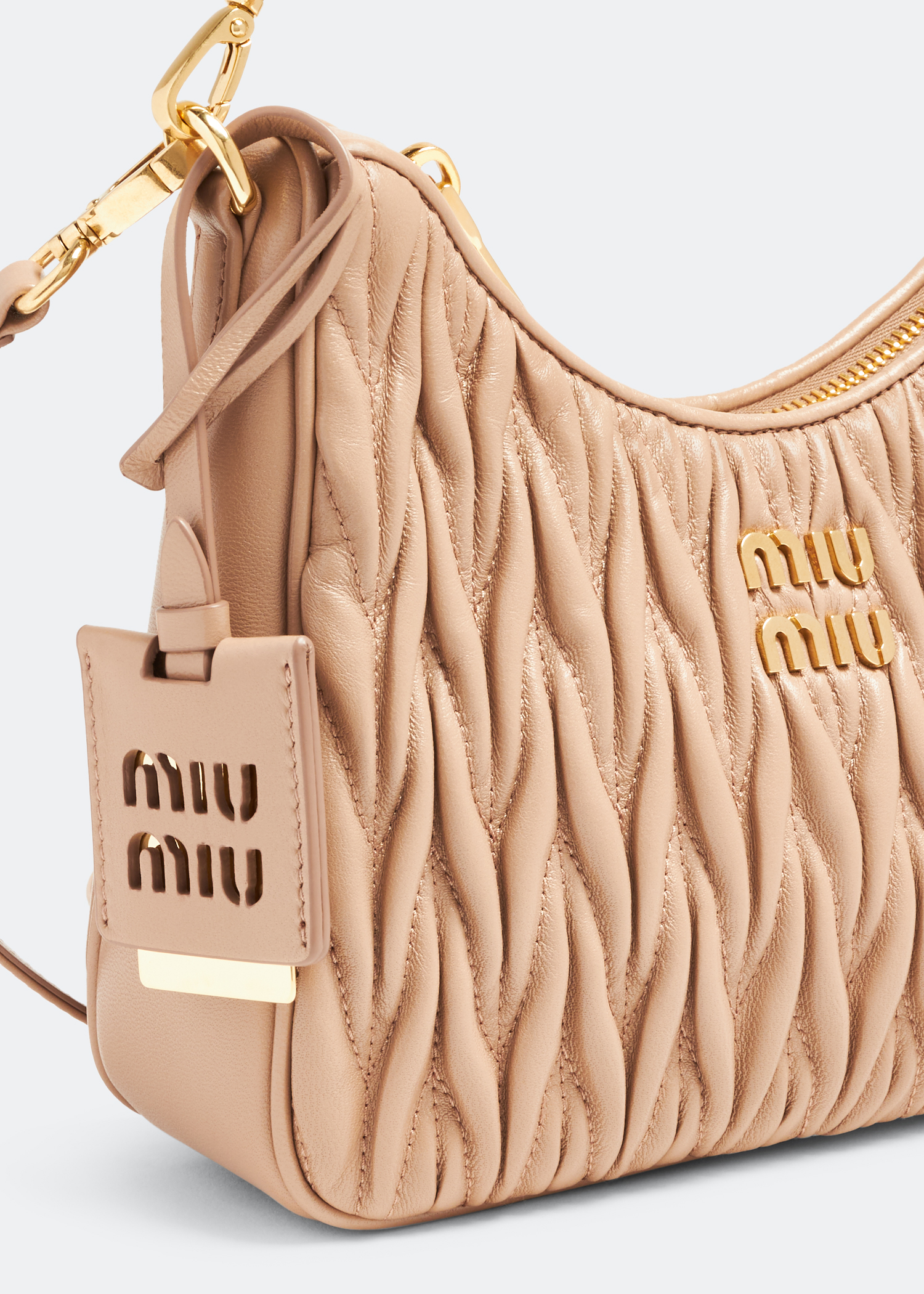 

Matelassé shoulder bag, Beige