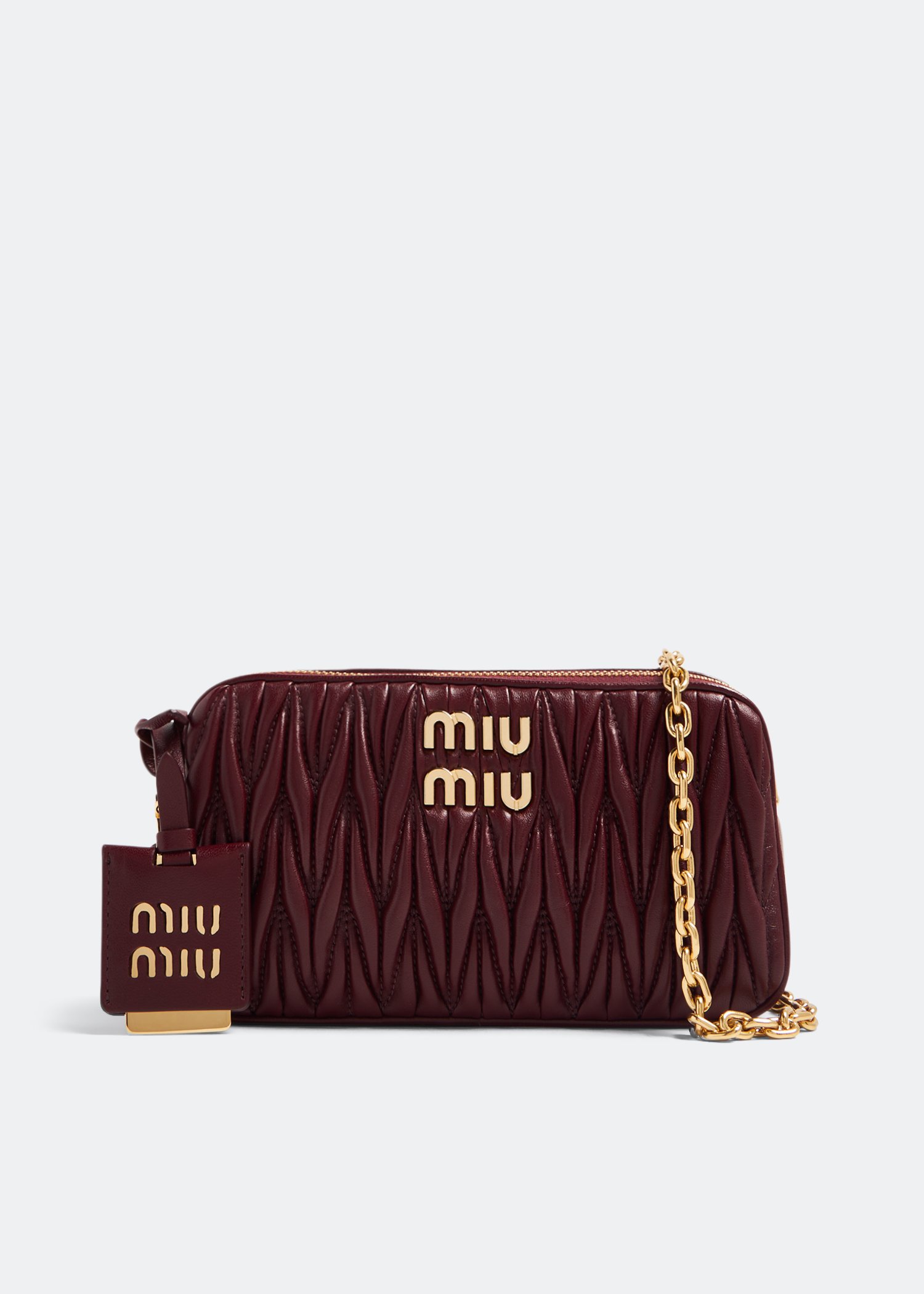 Miu Miu Matelassé nappa mini bag for Women - Burgundy in UAE