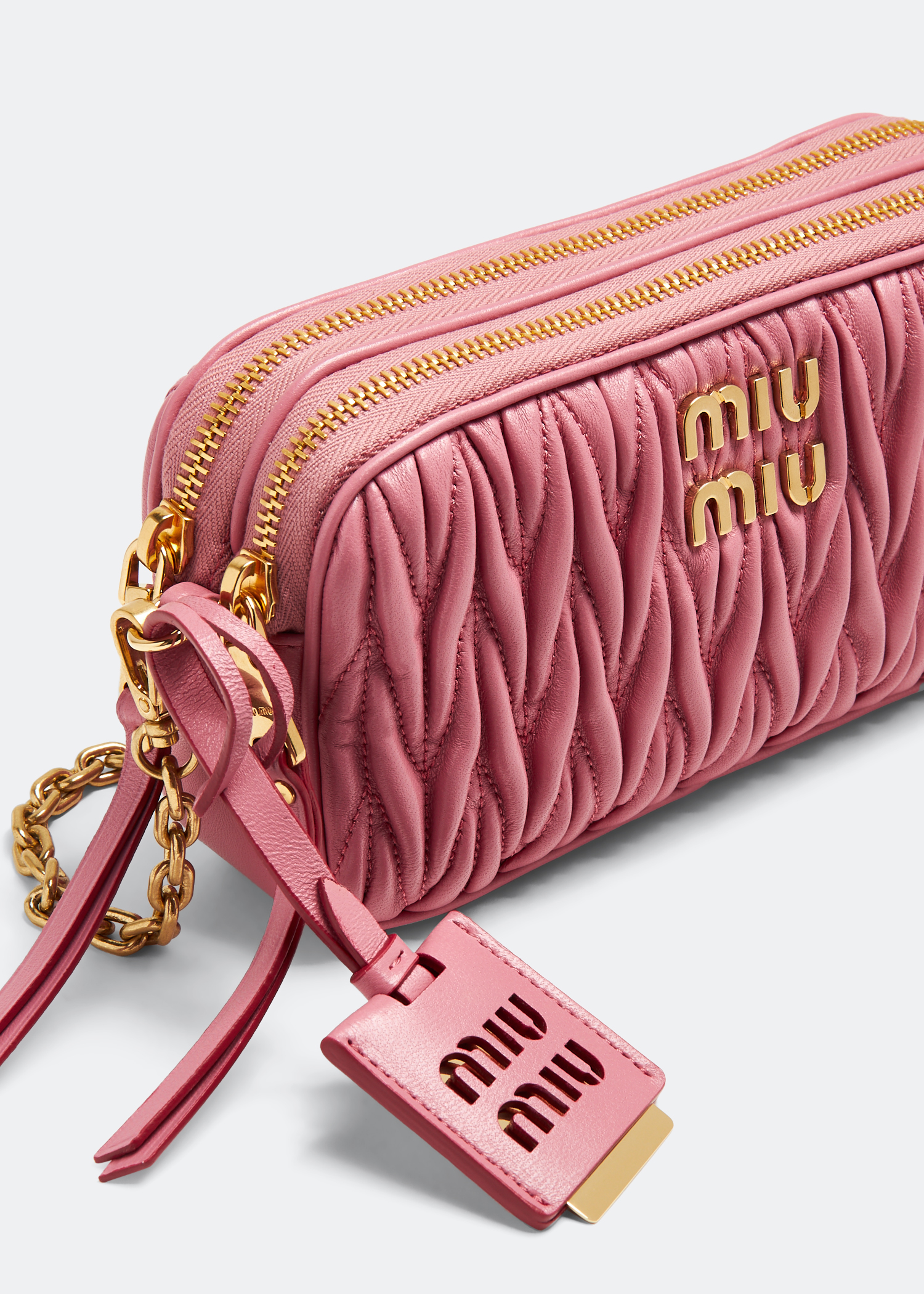 

Matelassé nappa mini bag, Pink