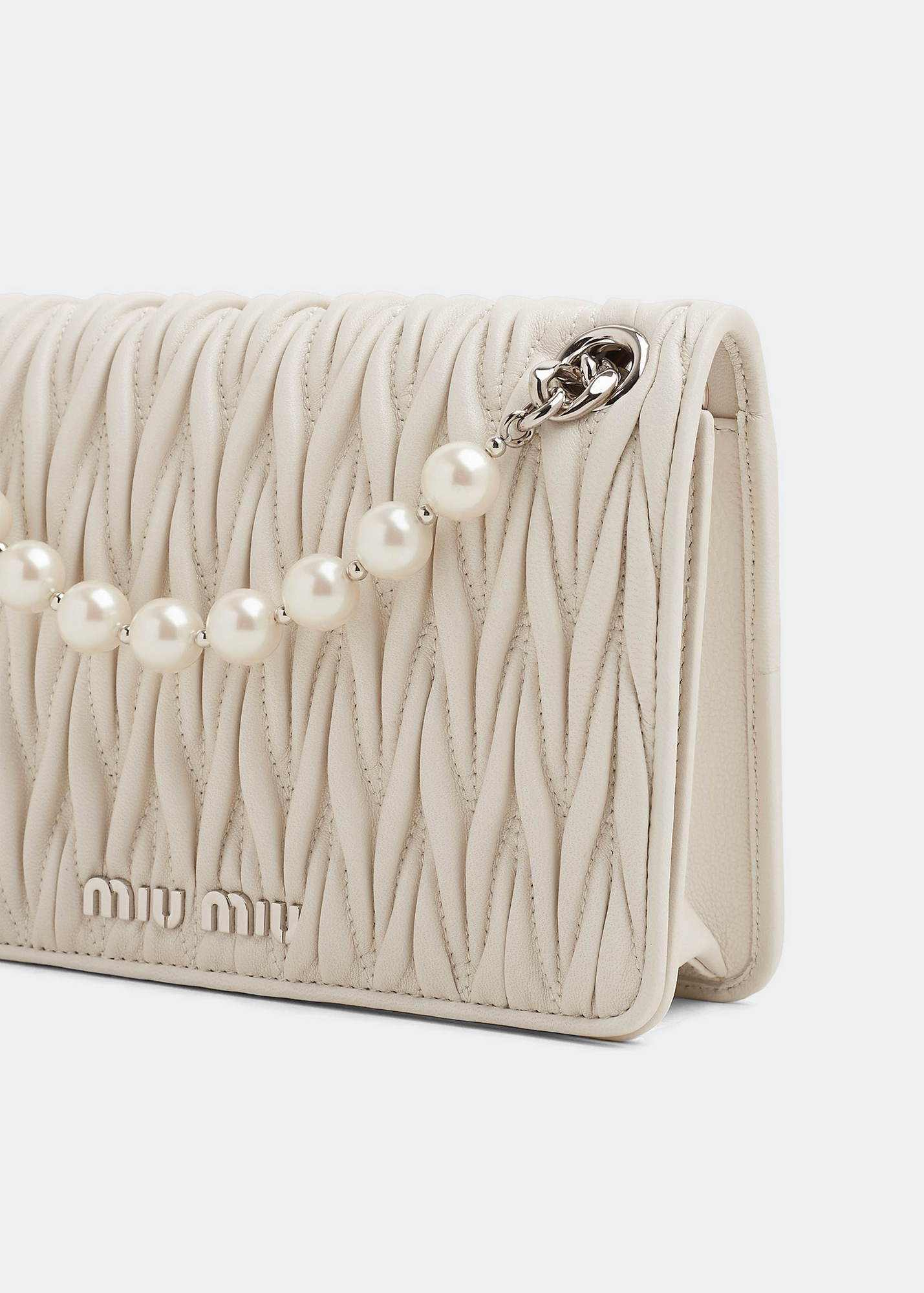 

Matelassé mini bag, White