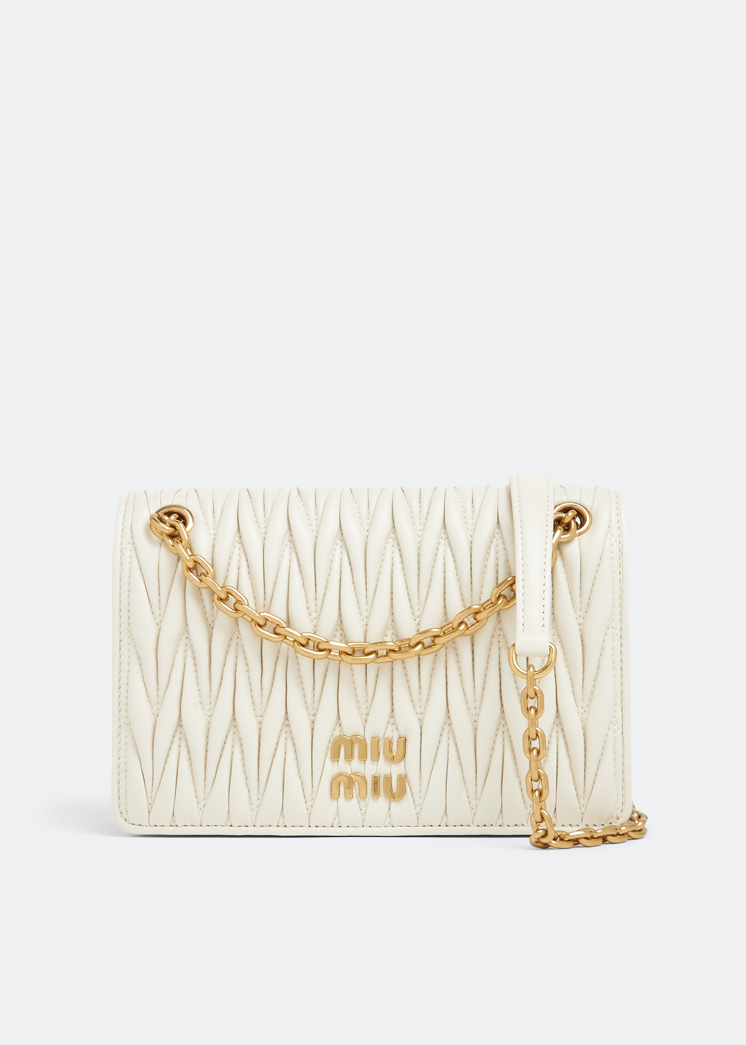 

Matelassé nappa leather mini-bag, White