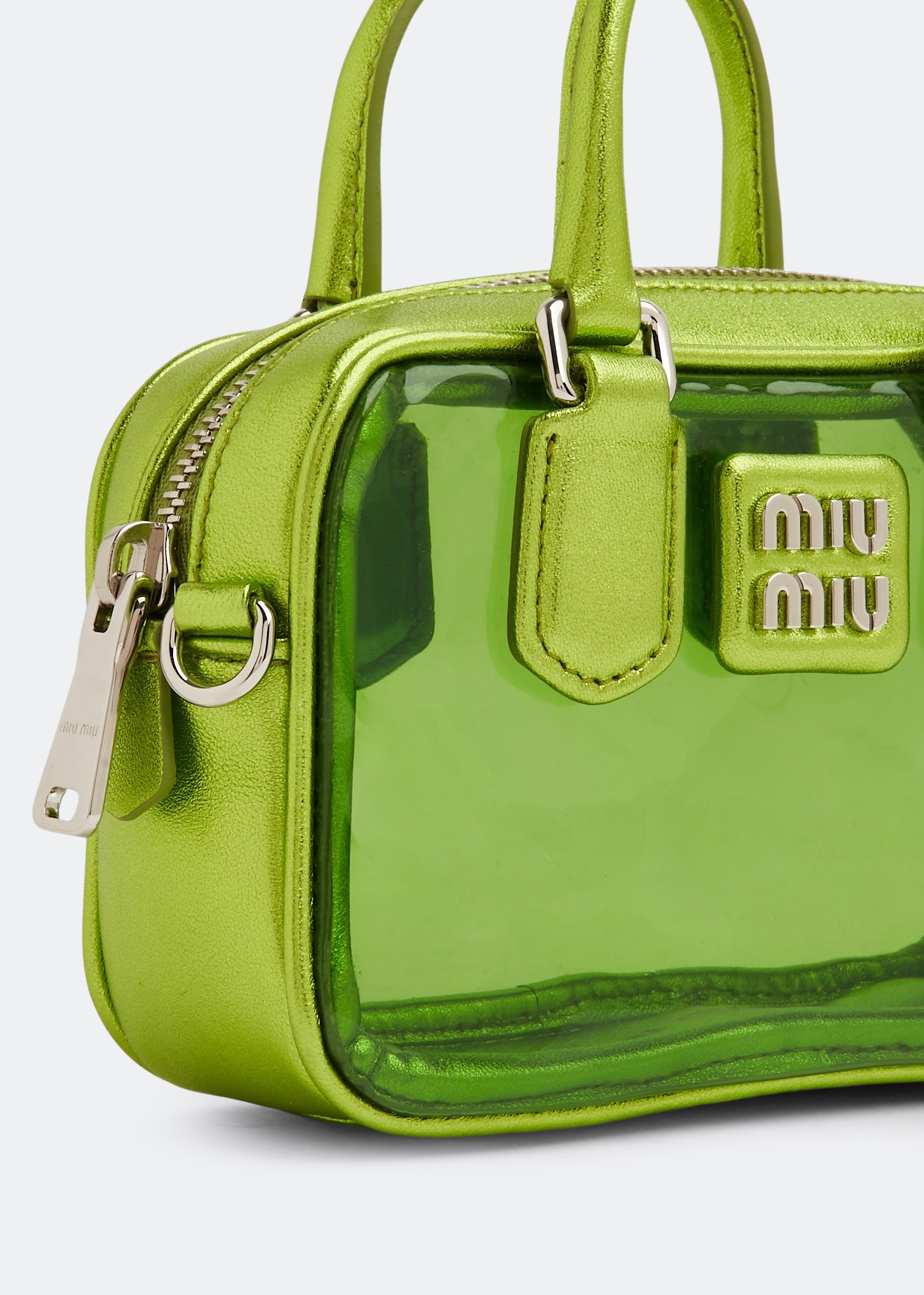 

PVC top handle mini bag, Green