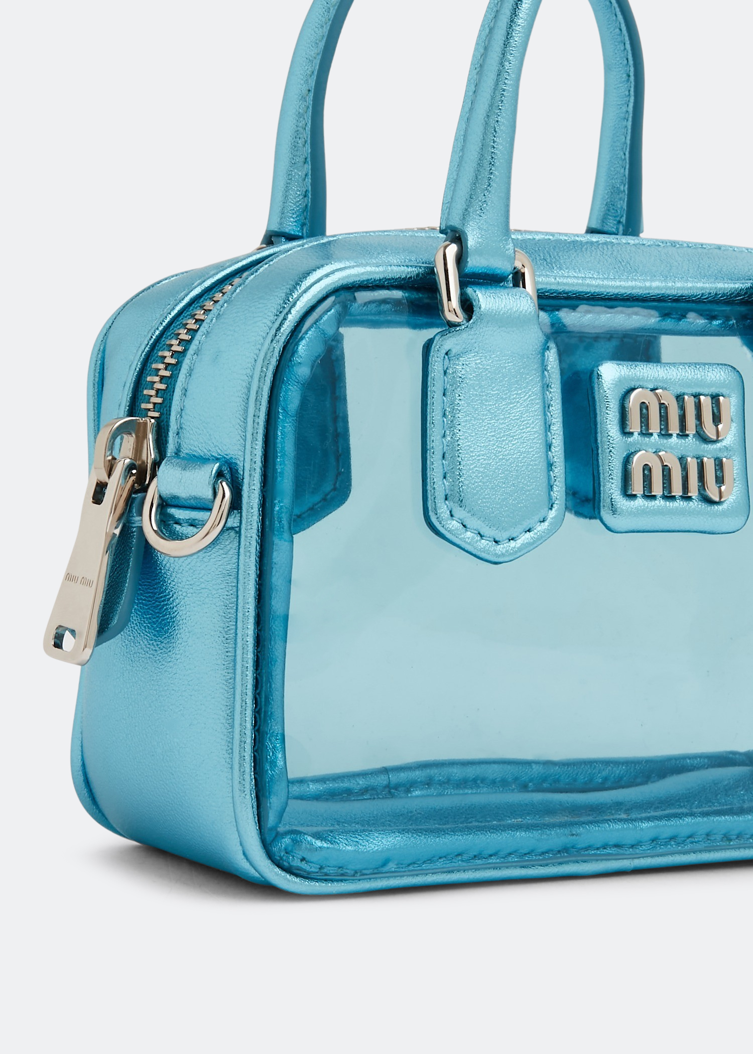 

PVC top handle mini bag, Blue