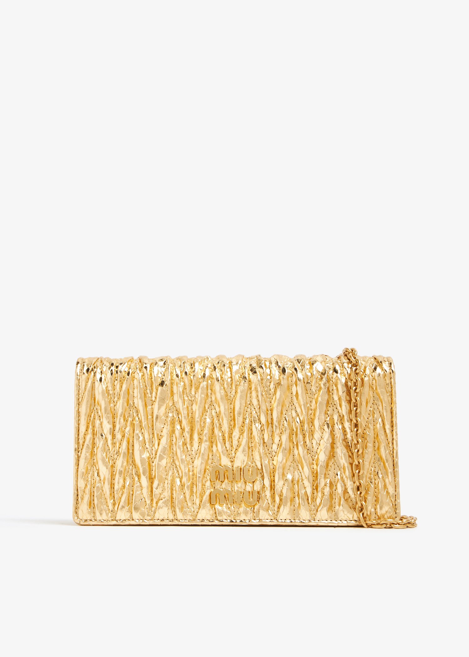 

Matelassé ayers leather mini-bag, Gold