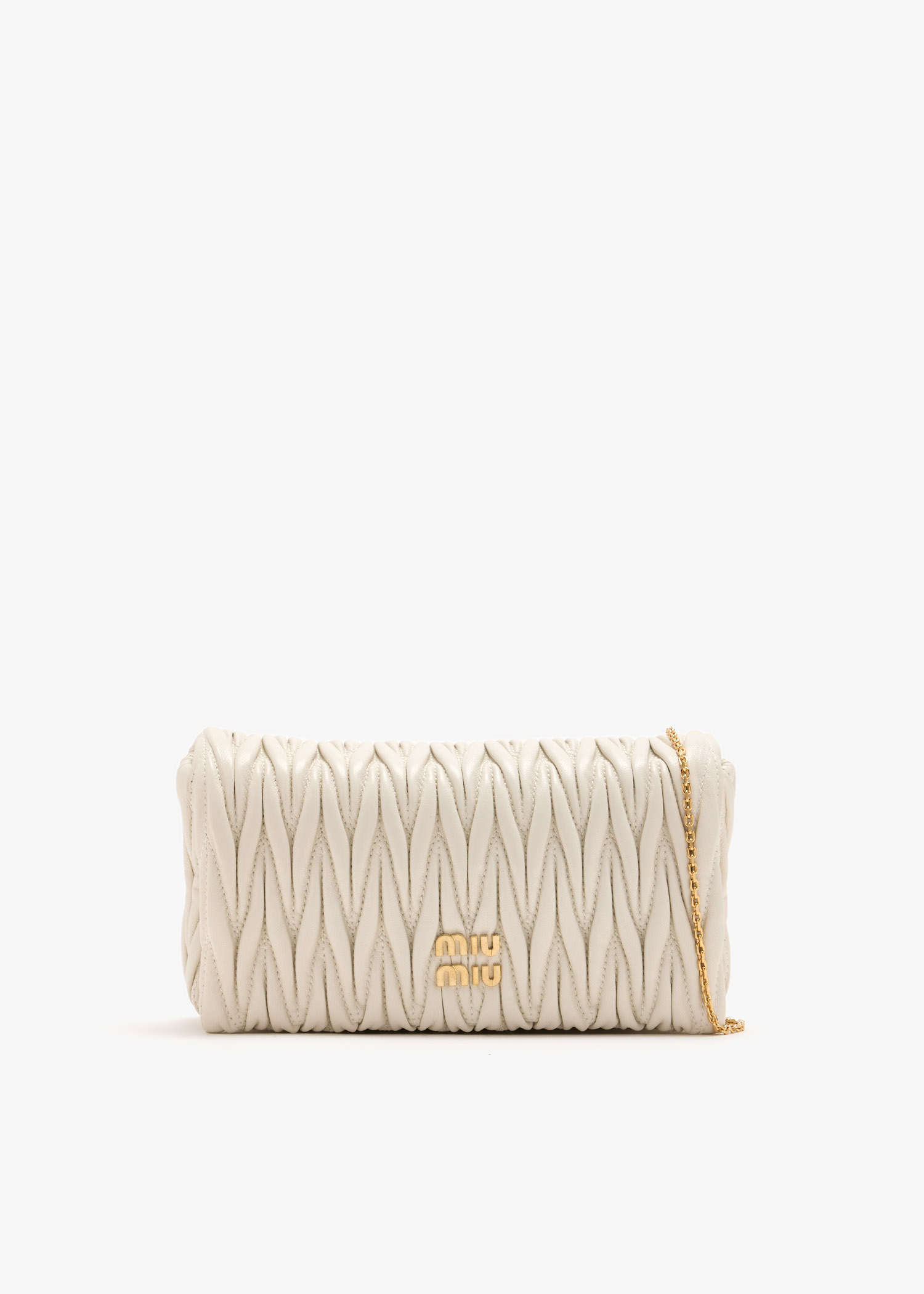 

Matelassé nappa leather mini bag, White