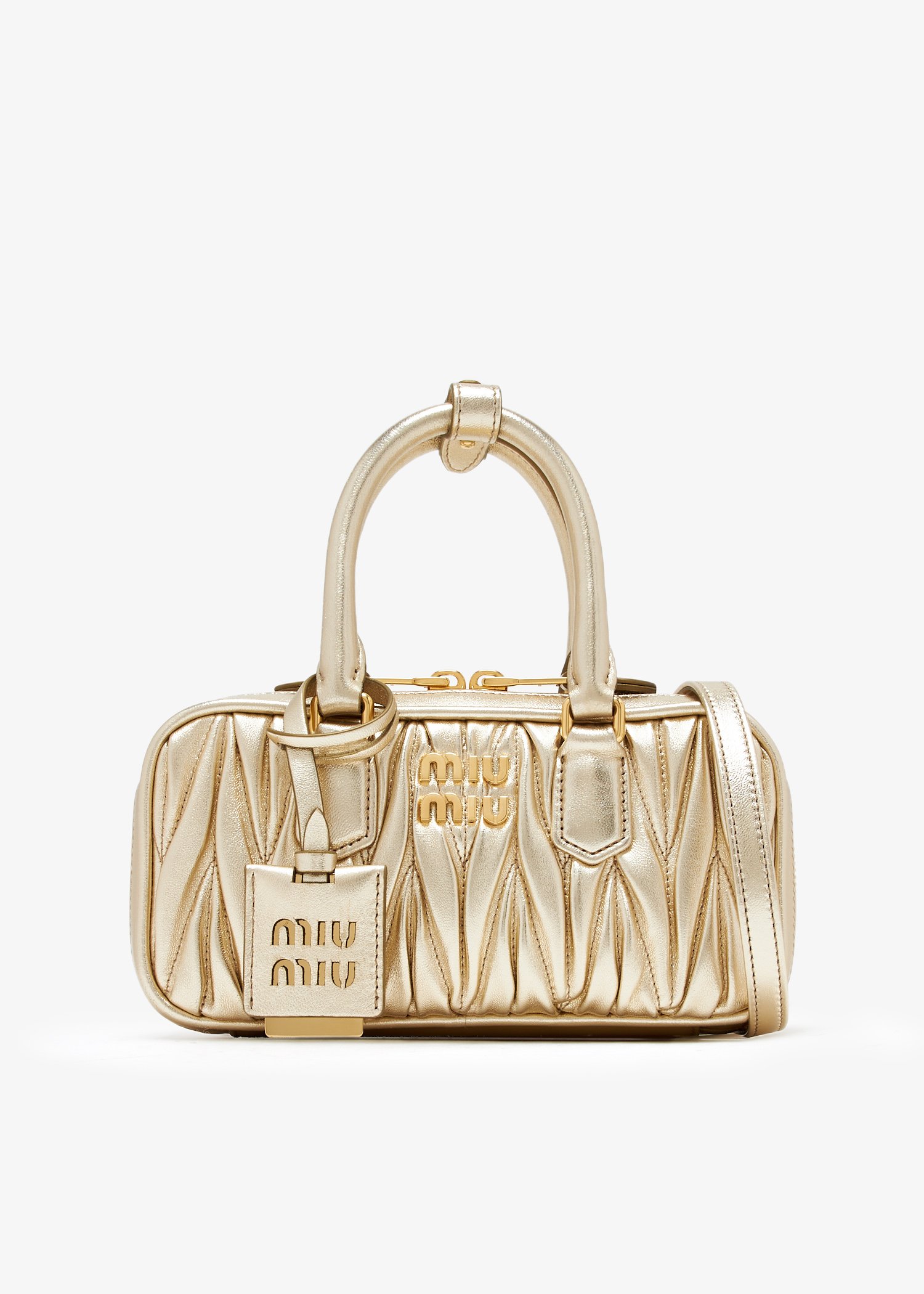 

Arcadie matelassé nappa leather mini-bag, Gold