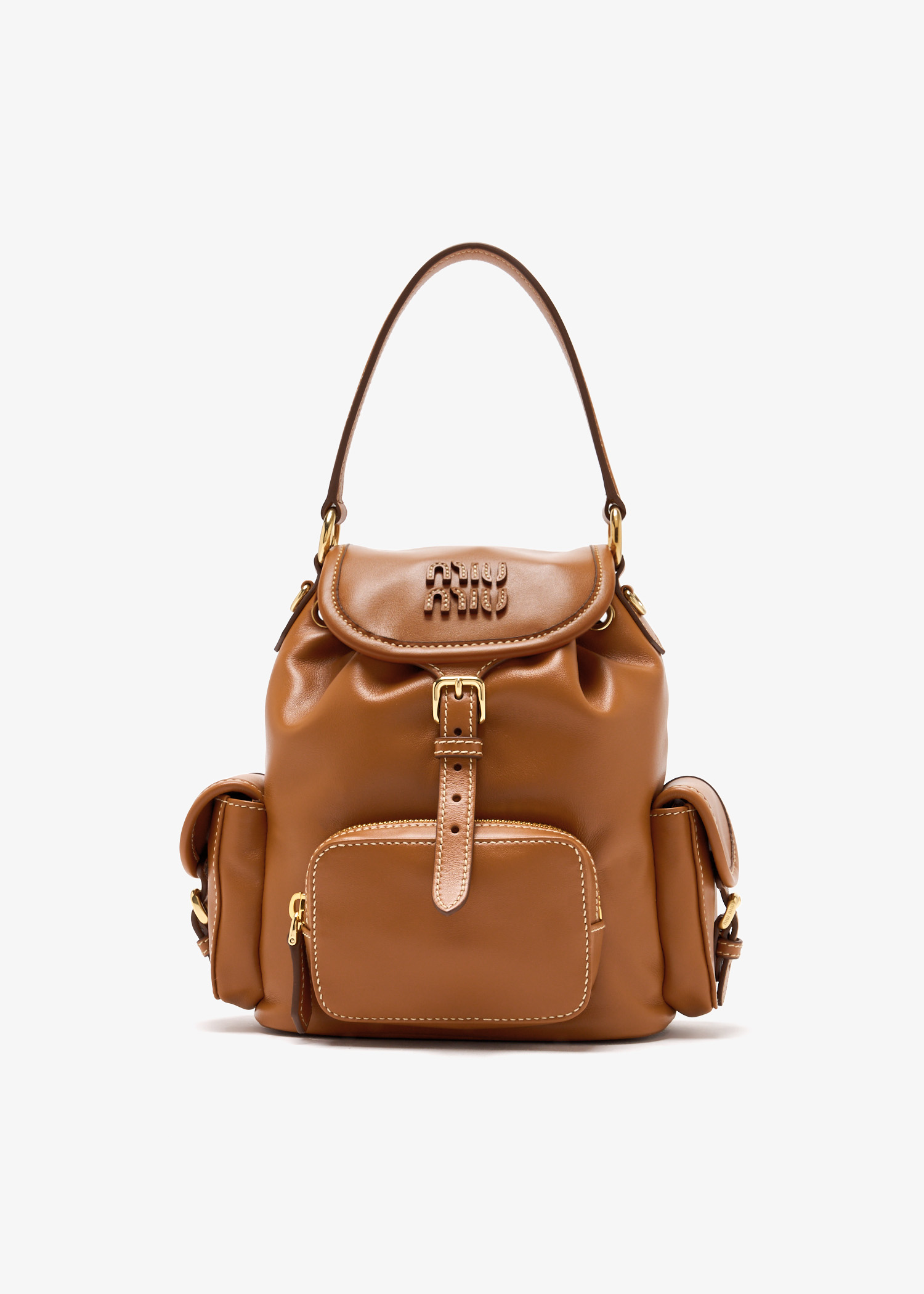 

Leather backpack, Brown