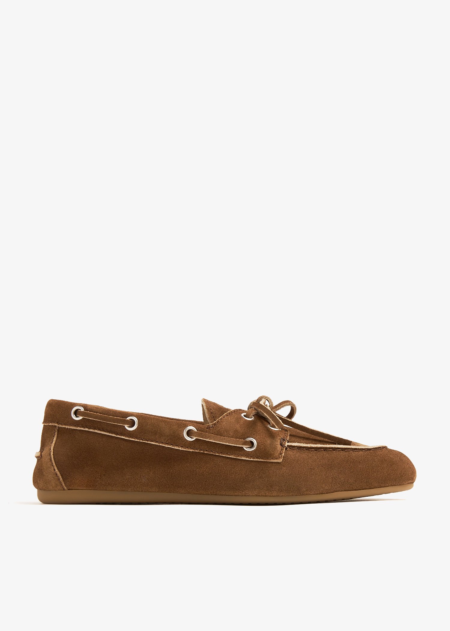 

Faded unlined suede loafers, Brown